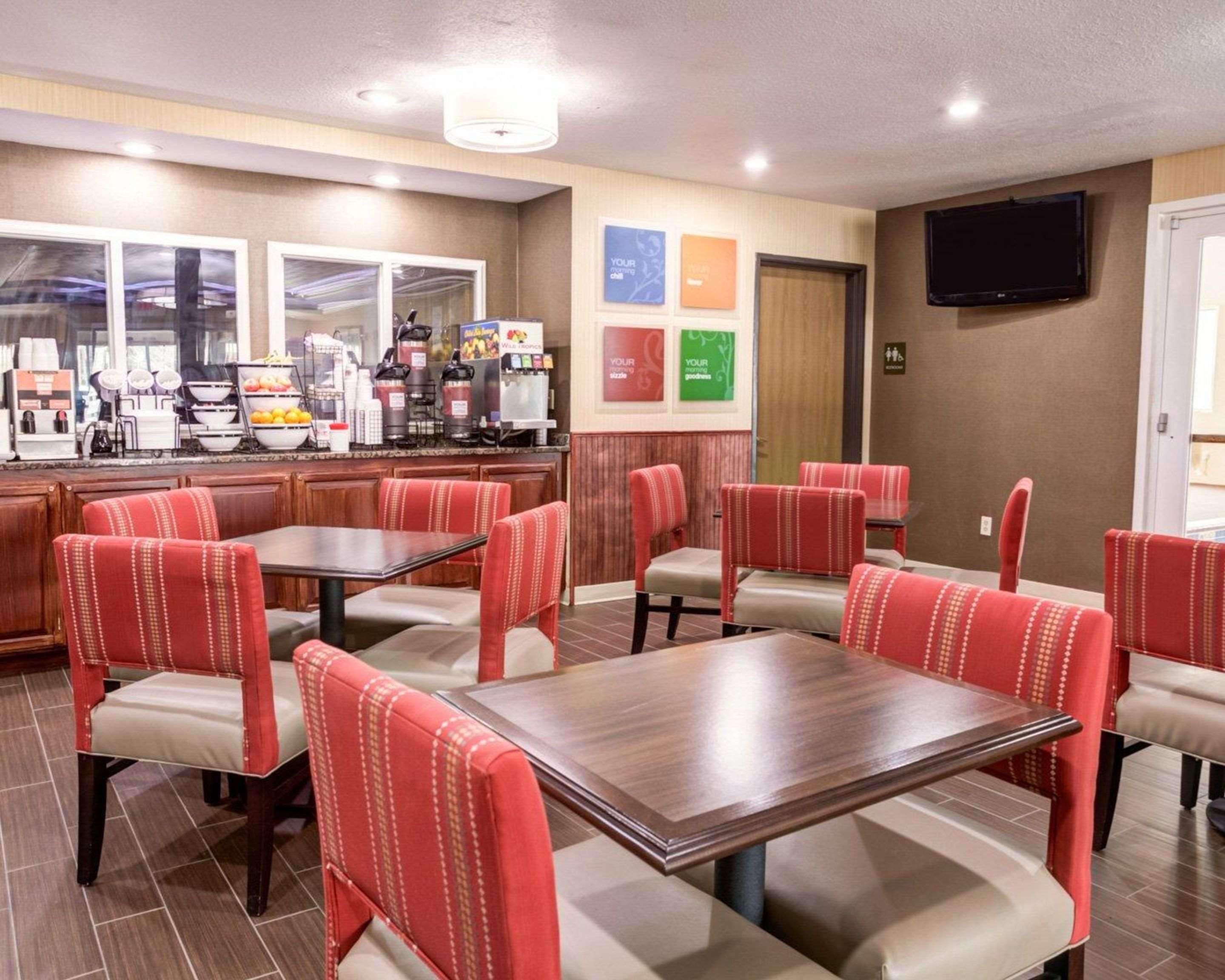Enjoy breakfast in this seating area