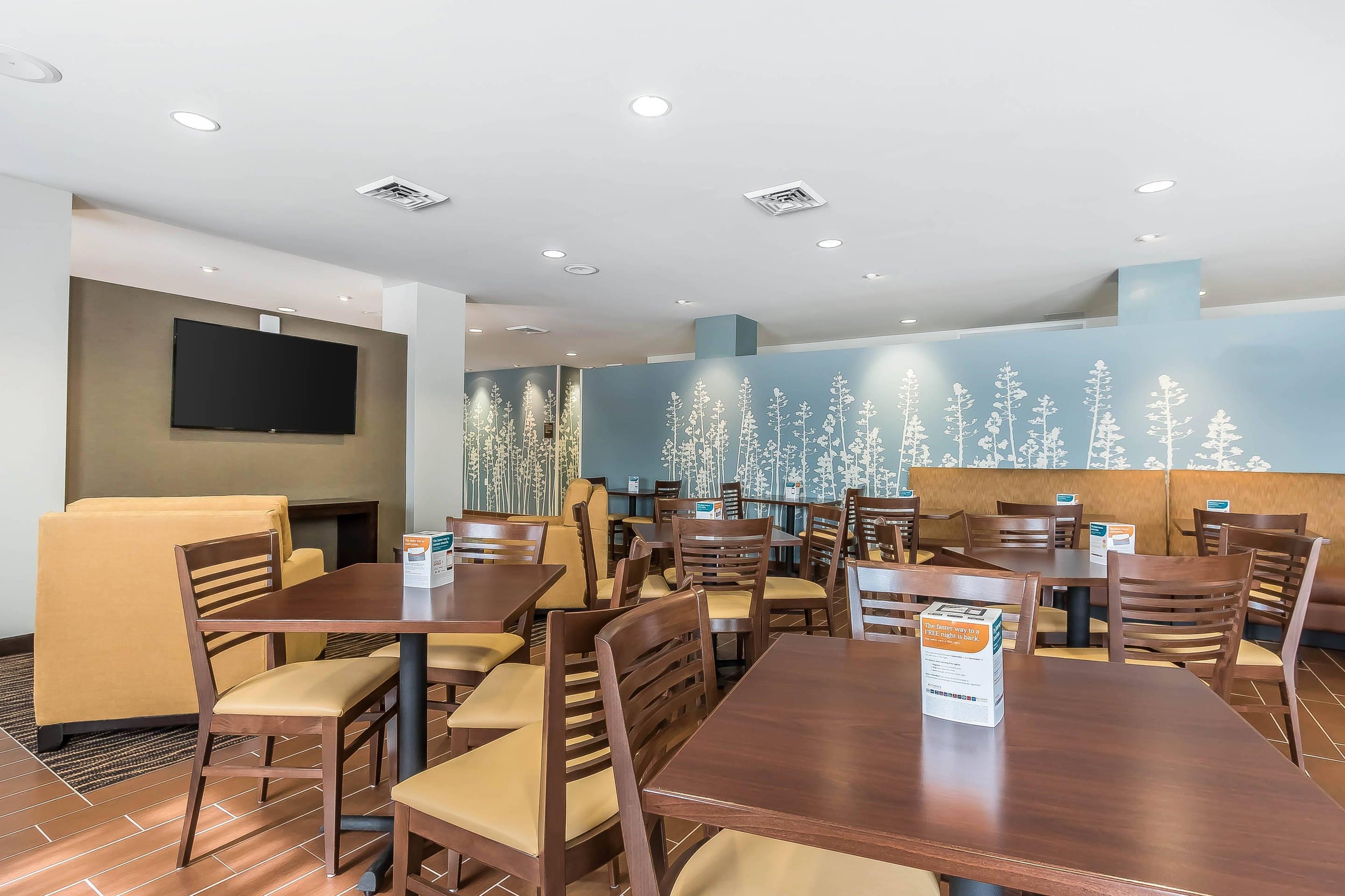 Enjoy breakfast in this seating area