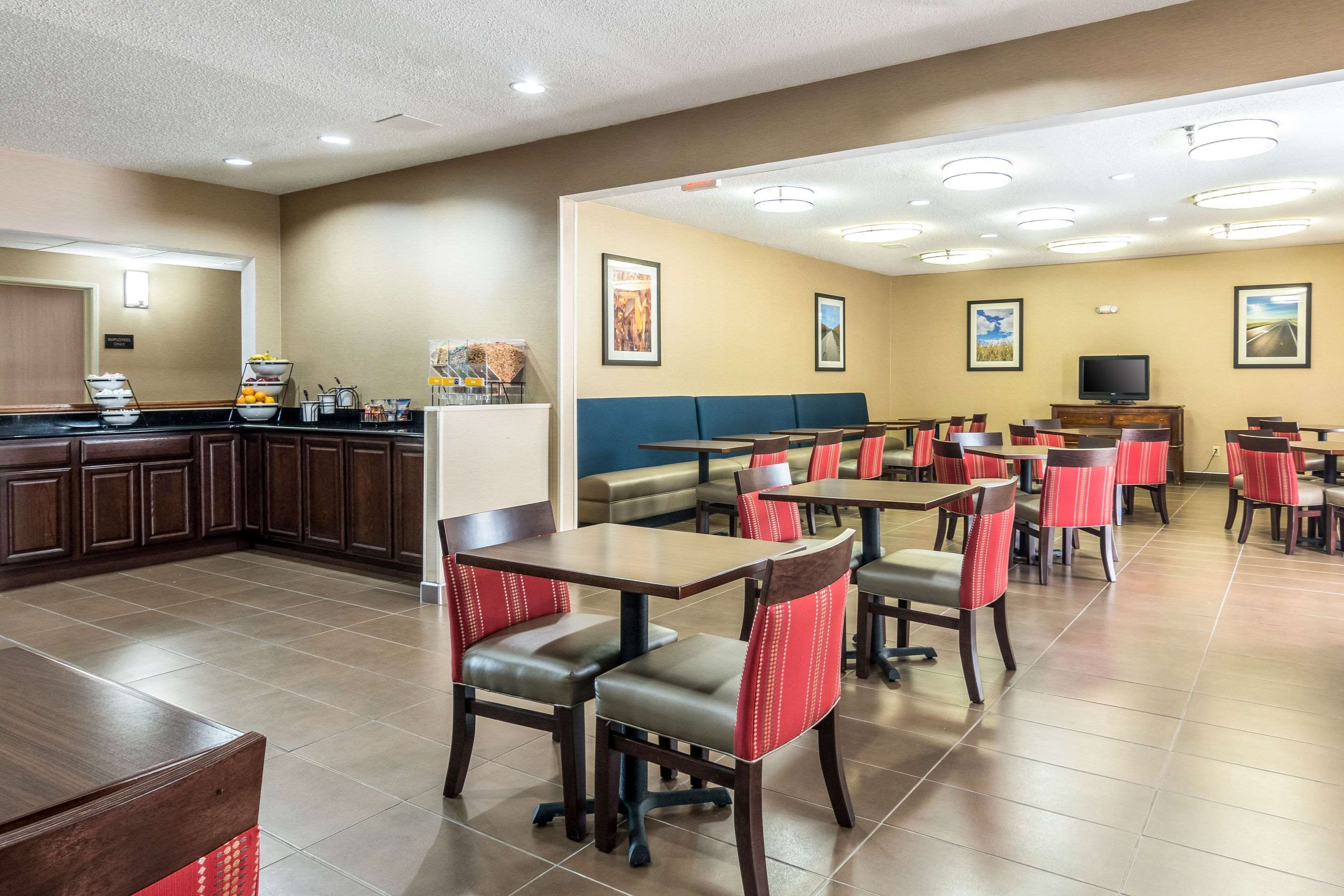 Enjoy breakfast in this seating area