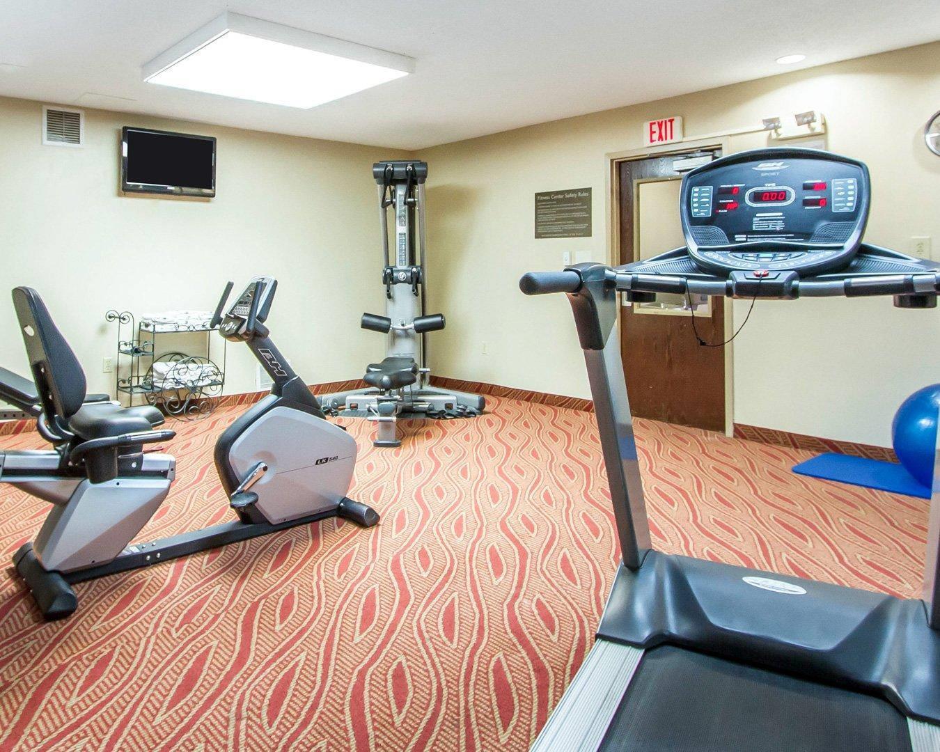 Fitness center with television