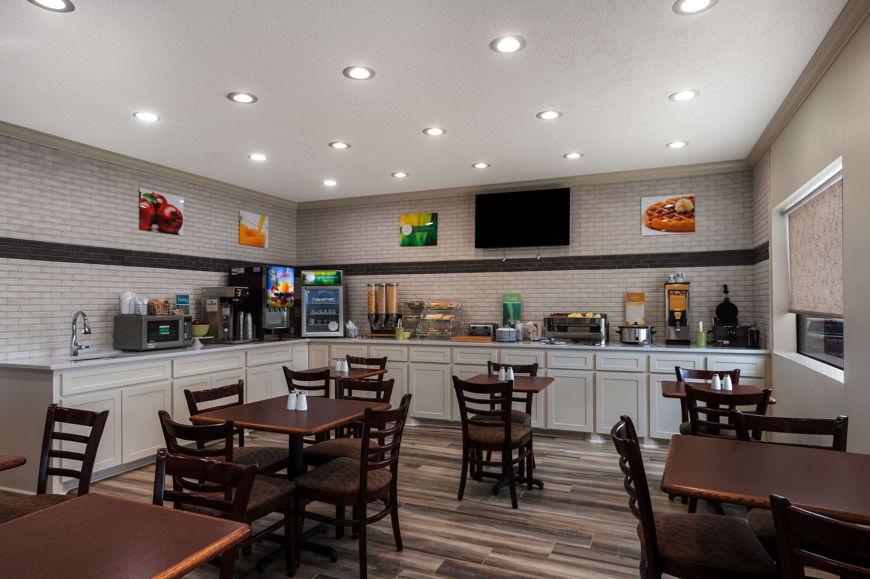Enjoy breakfast in this seating area