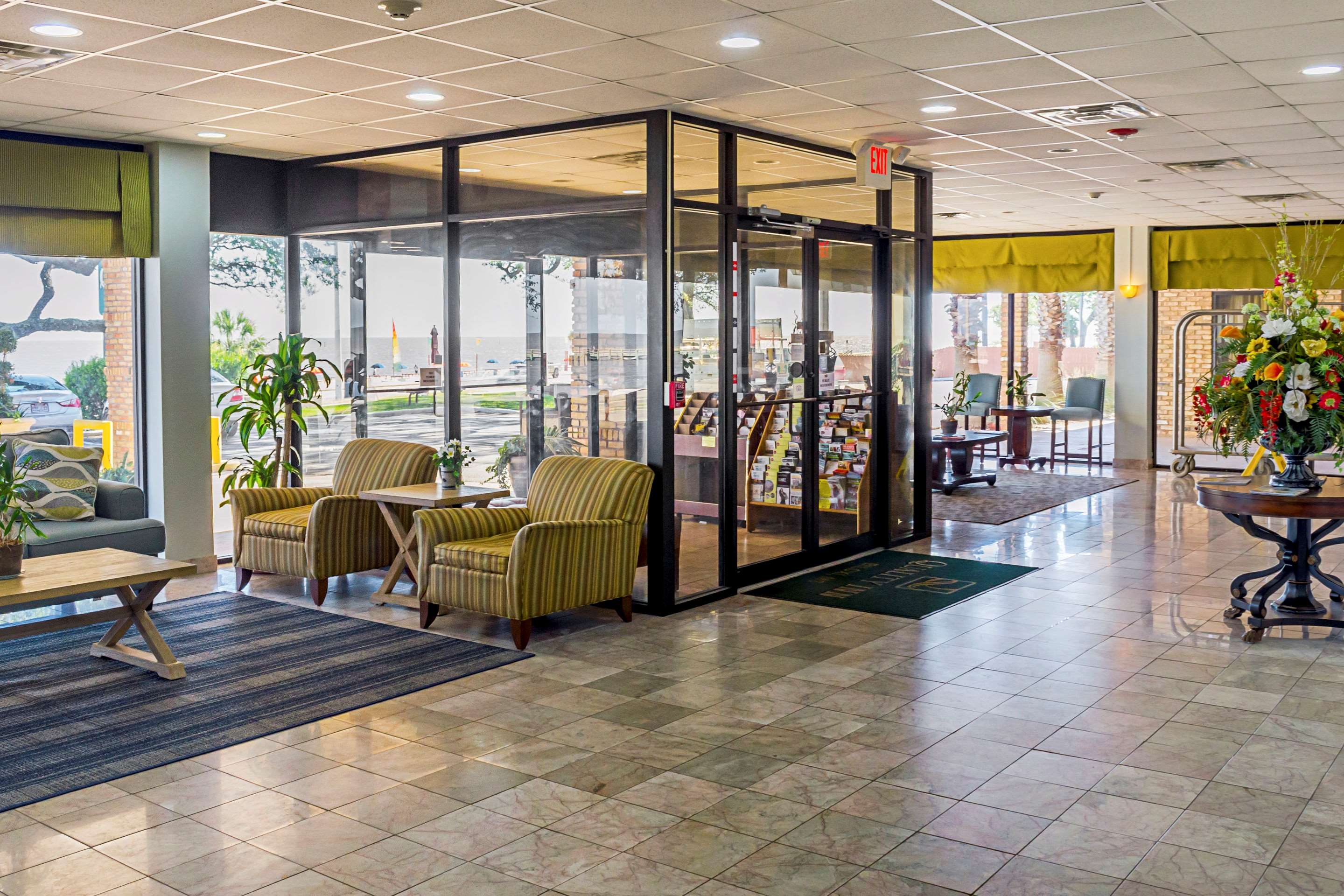 Spacious lobby with sitting area