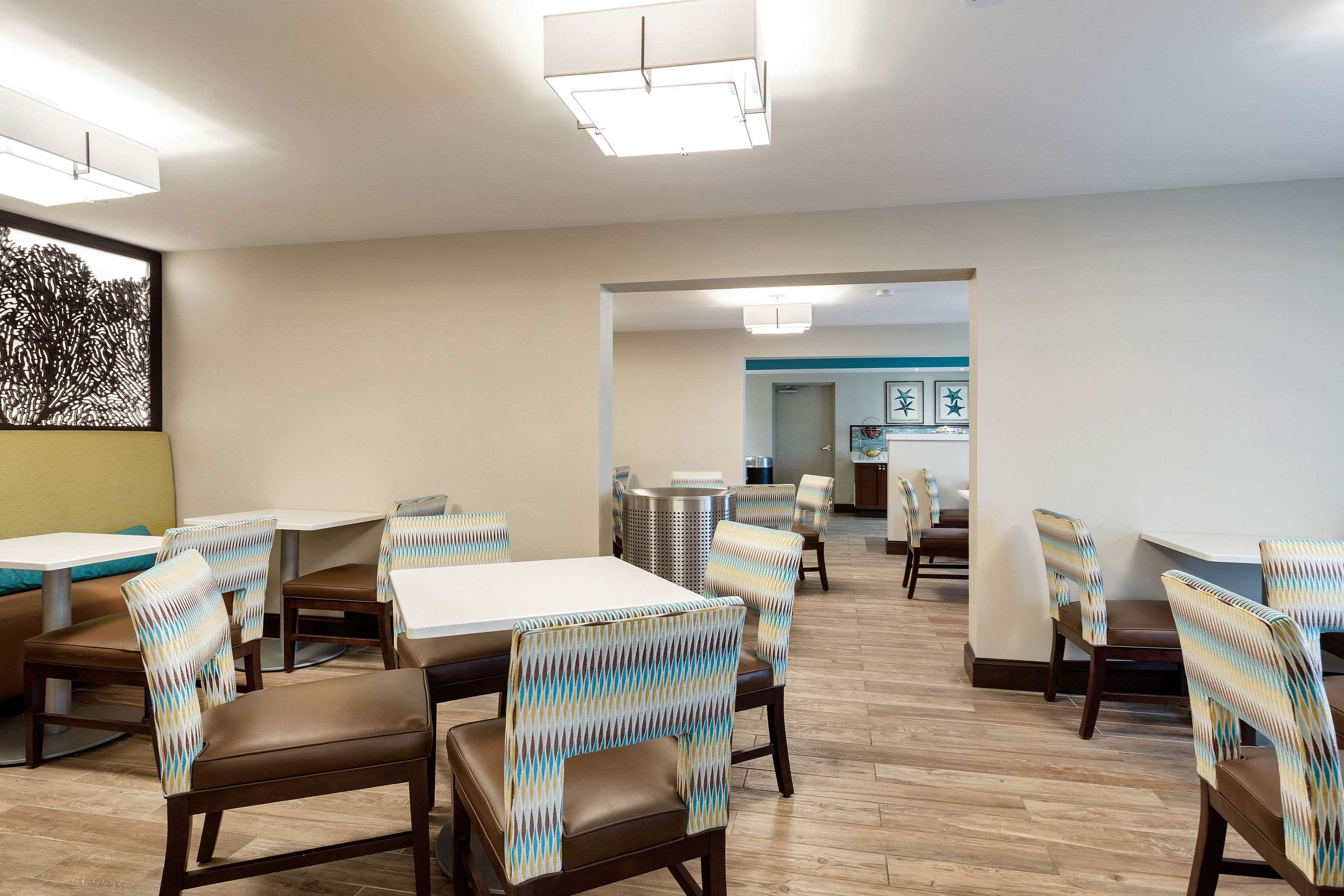Enjoy breakfast in this seating area
