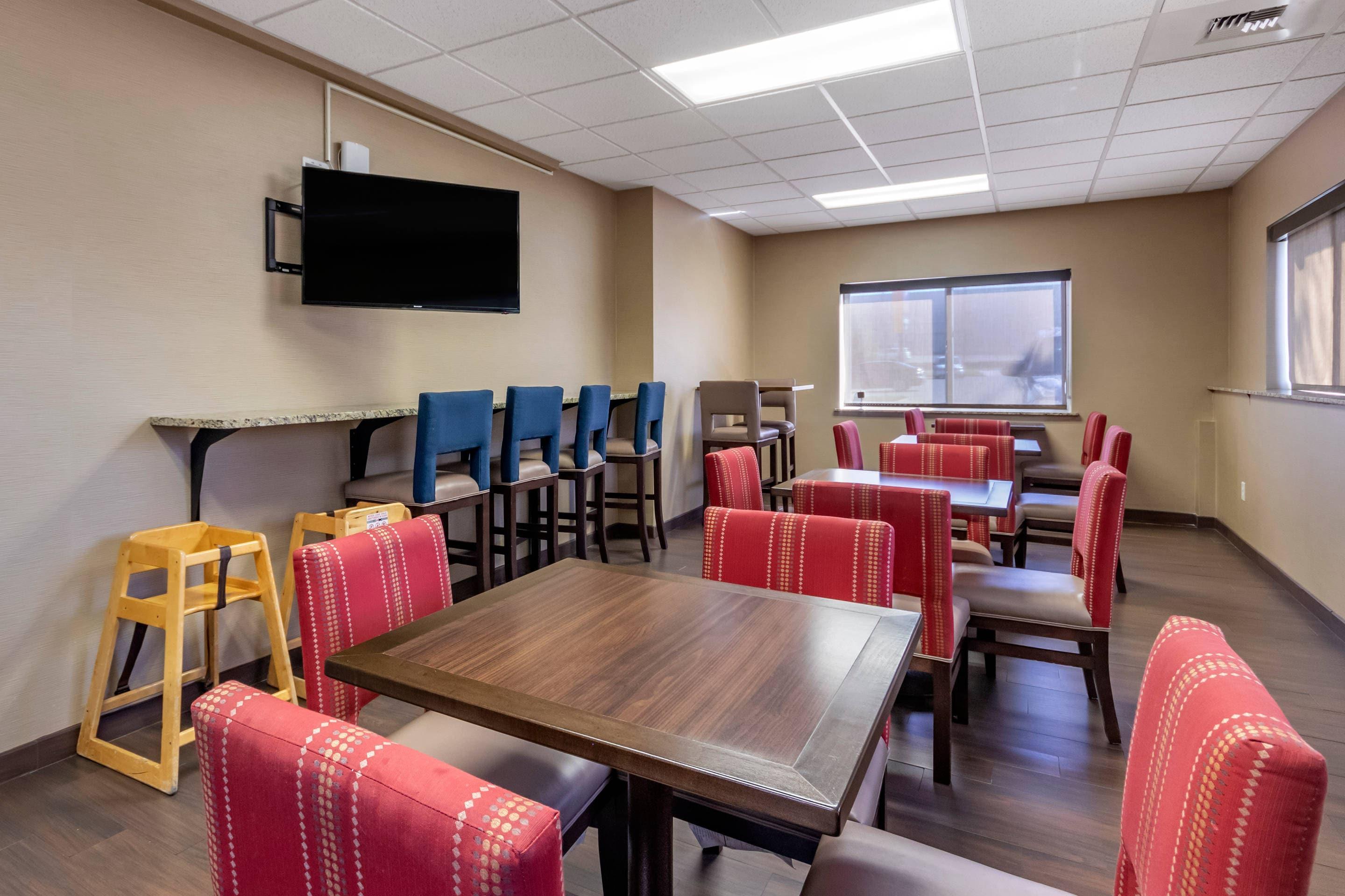 Enjoy breakfast in this seating area