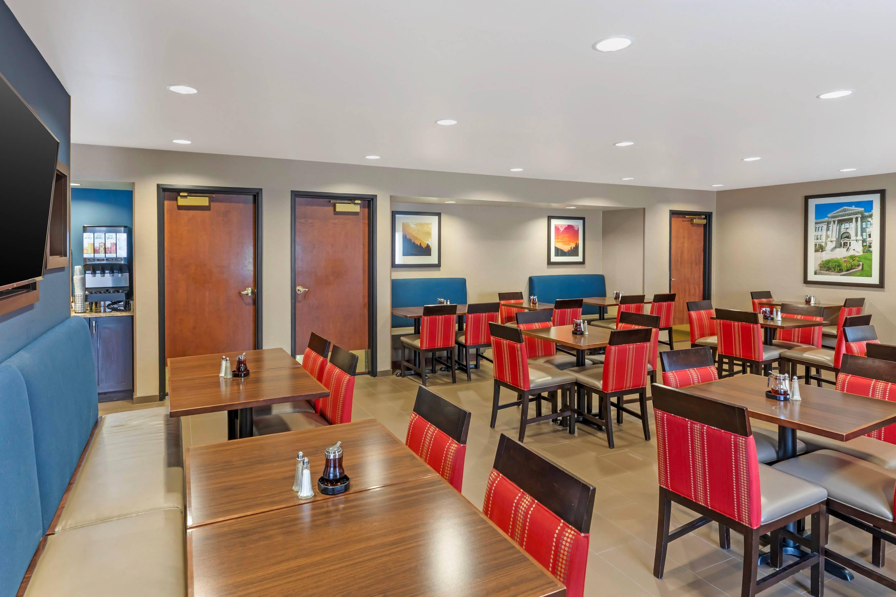 Enjoy breakfast in this seating area