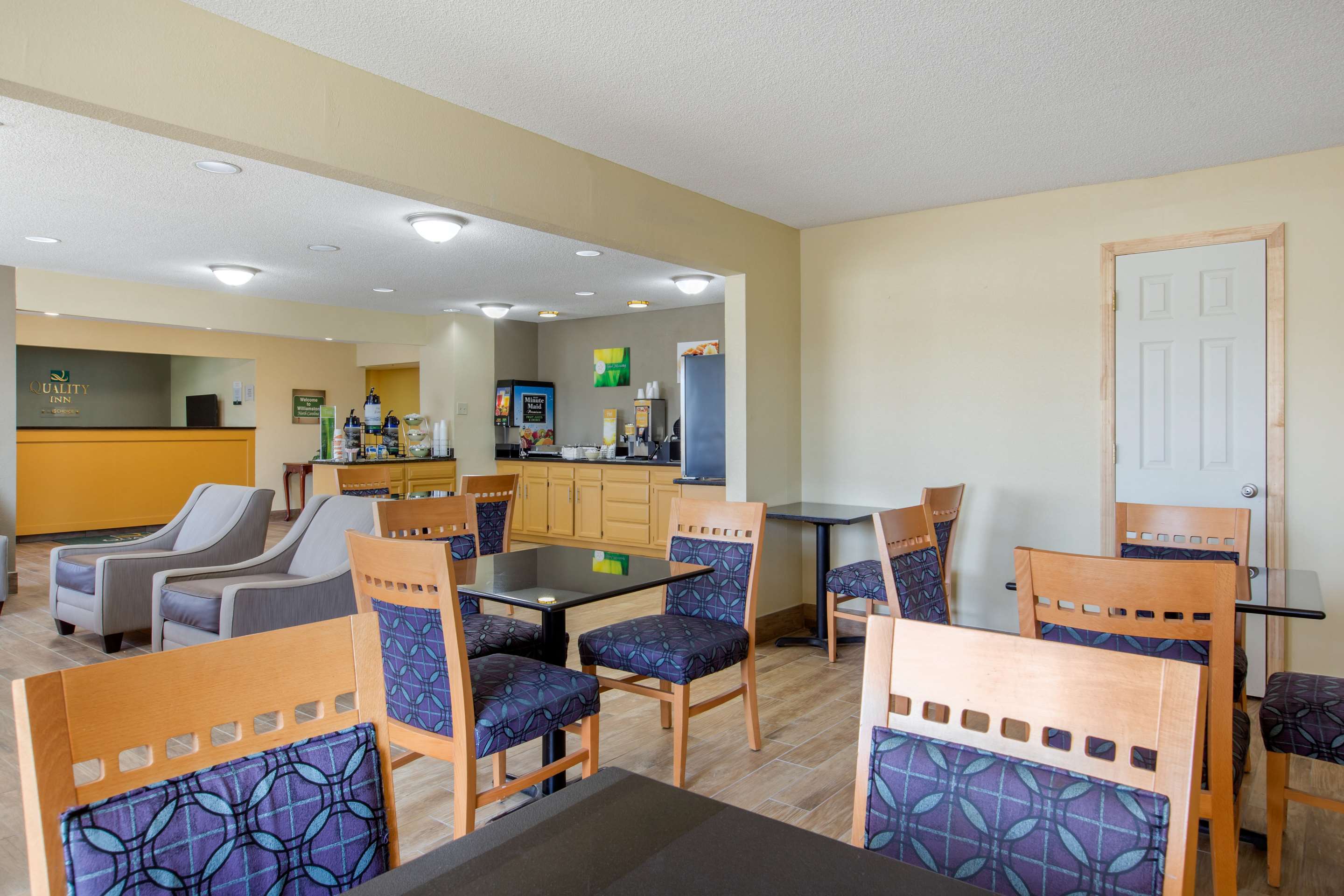 Enjoy breakfast in this seating area