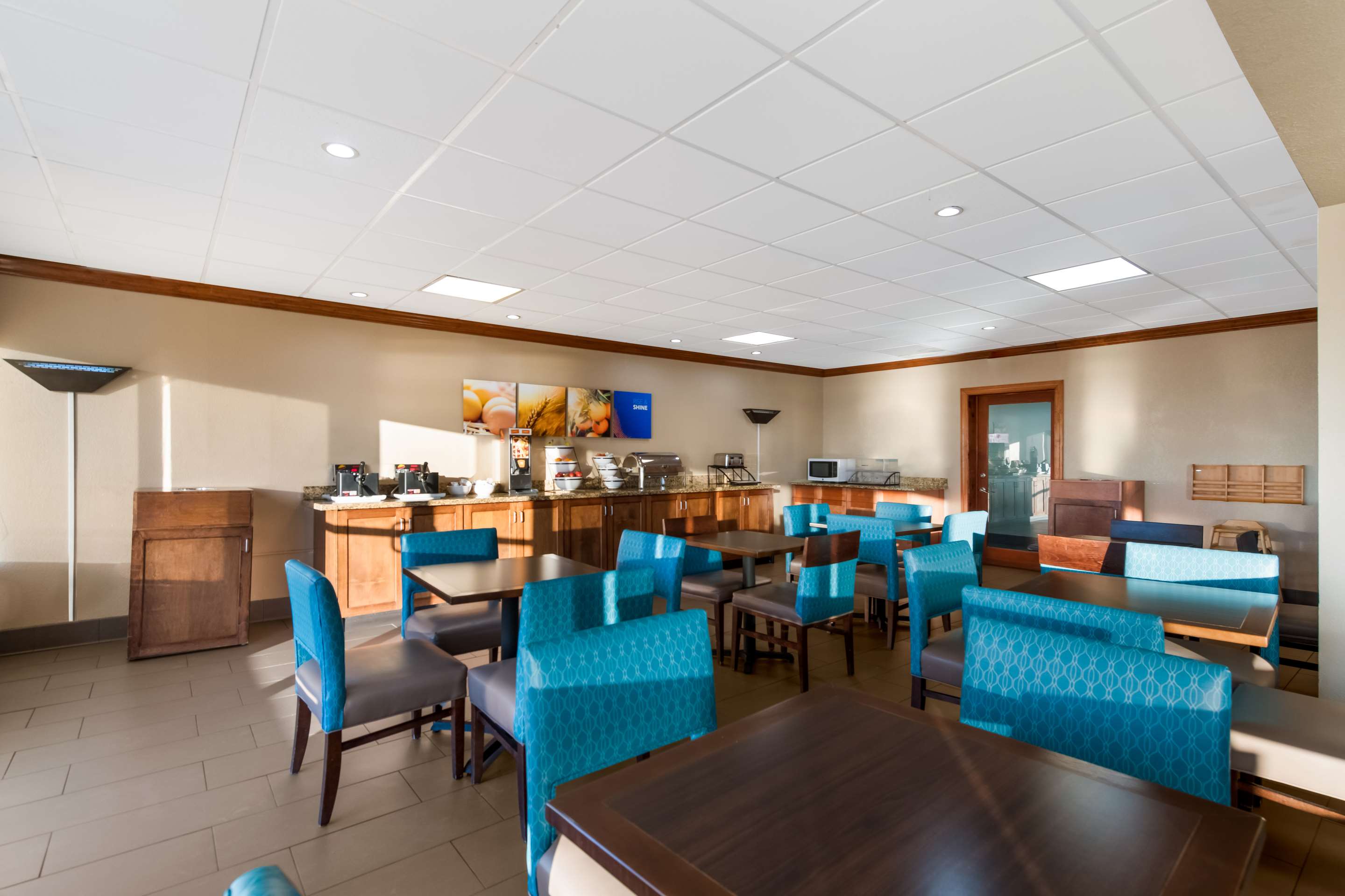 Enjoy breakfast in this seating area