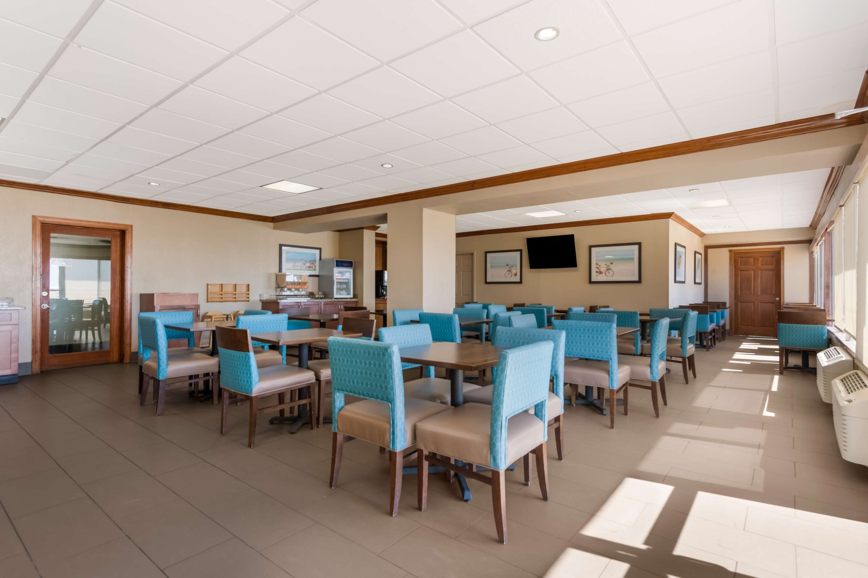Enjoy breakfast in this seating area