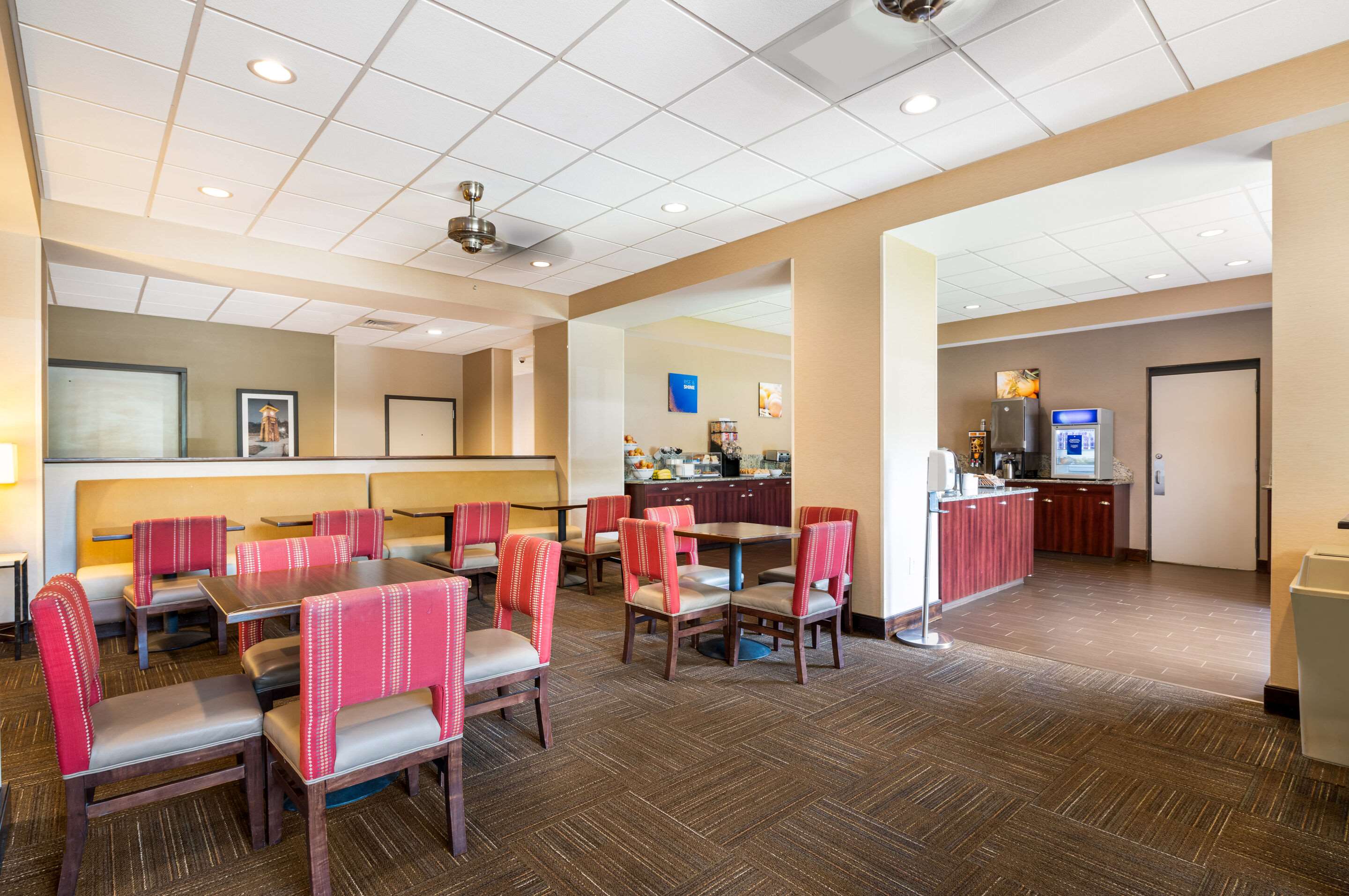 Enjoy breakfast in this seating area