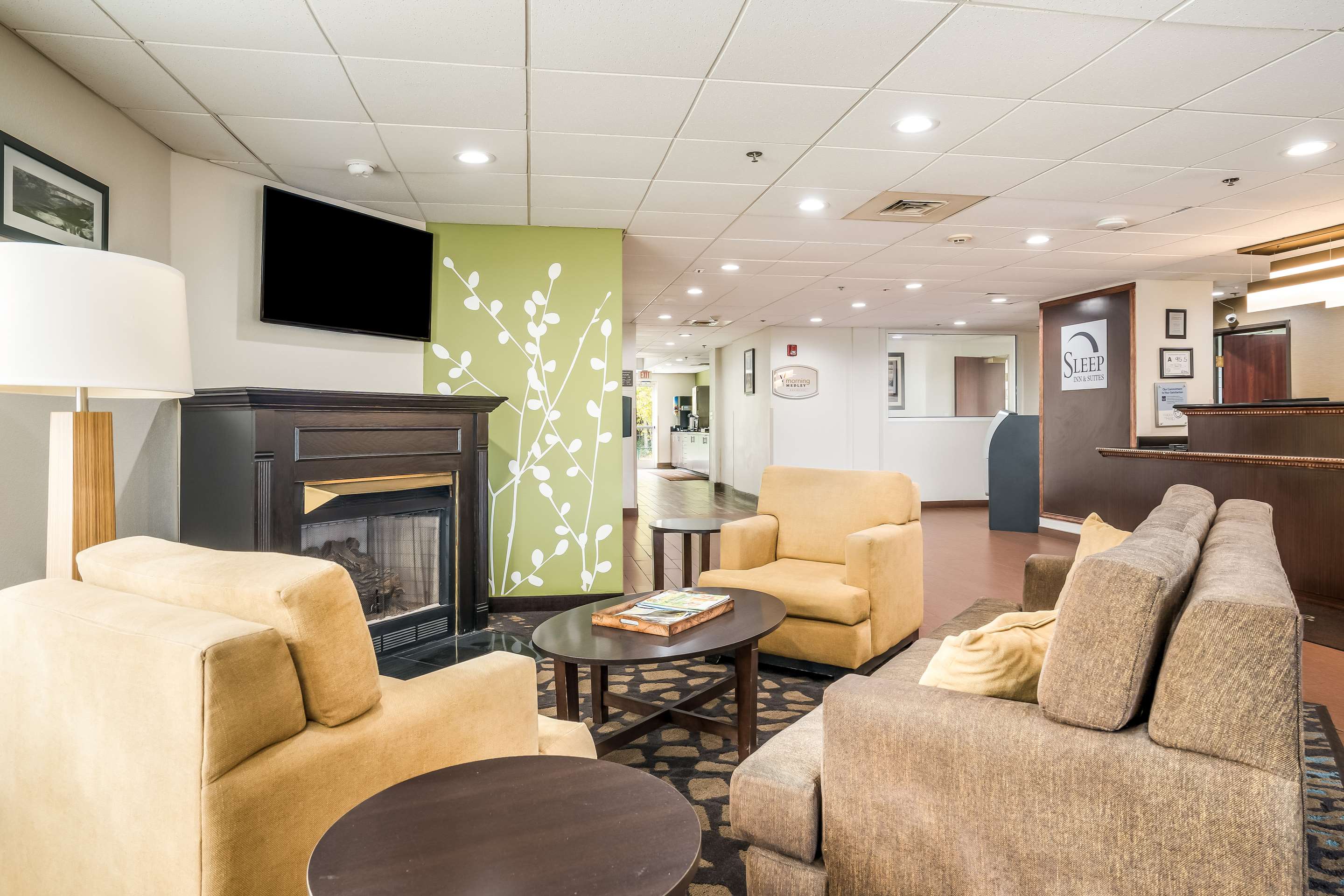 Hotel lobby | Sleep Inn & Suites Jacksonville near Camp Lejeune
