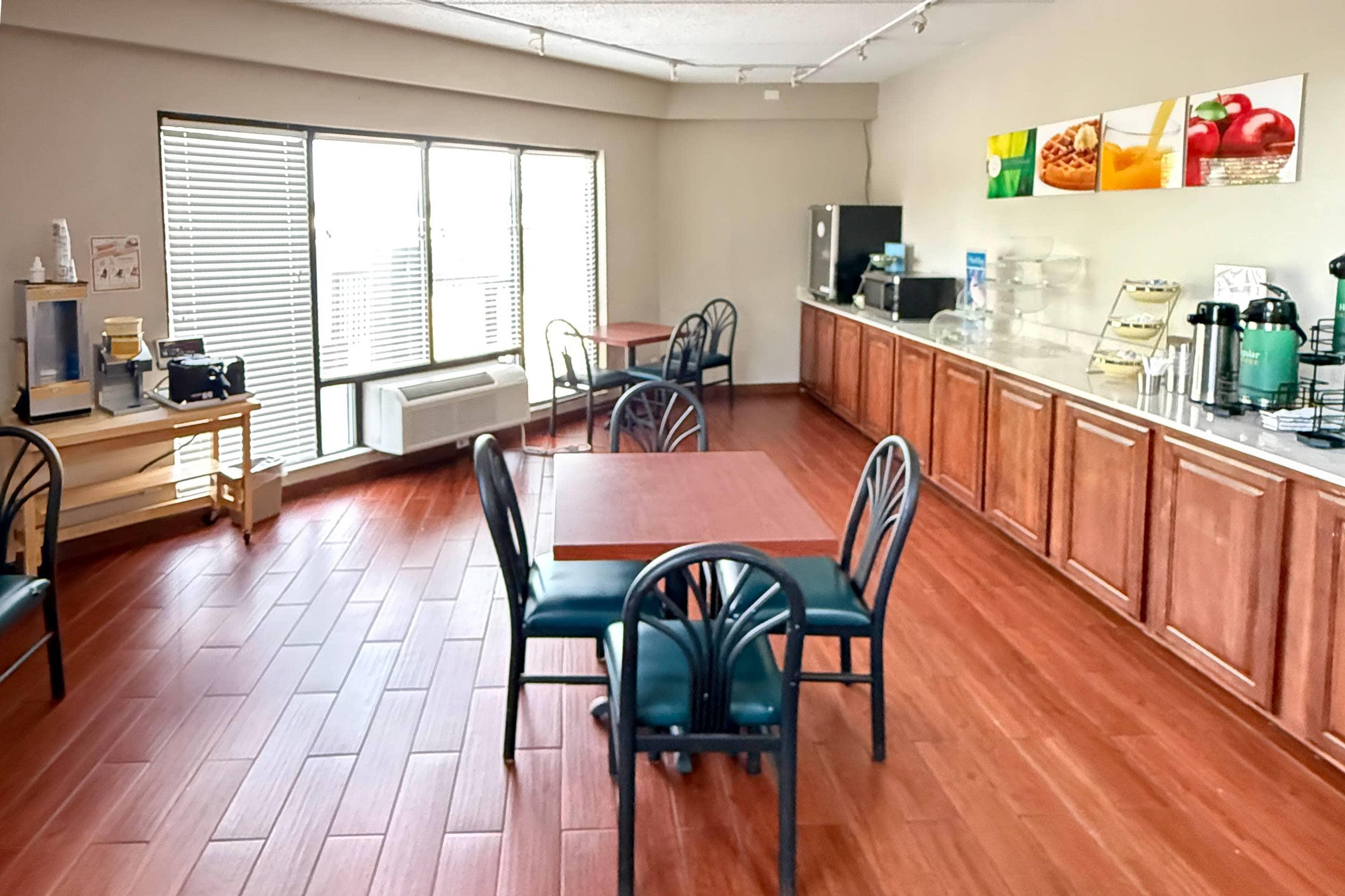 Enjoy breakfast in this seating area
