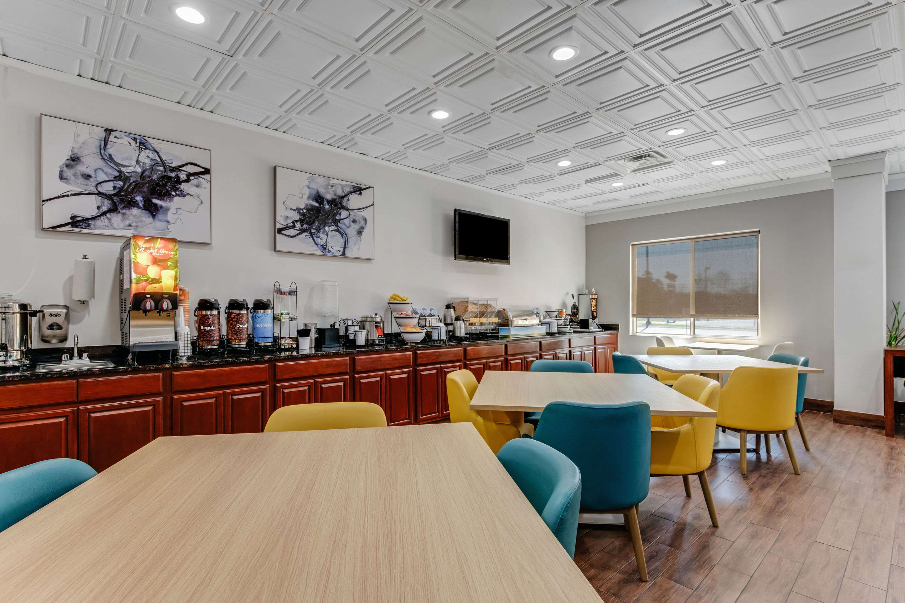 Enjoy breakfast in this seating area