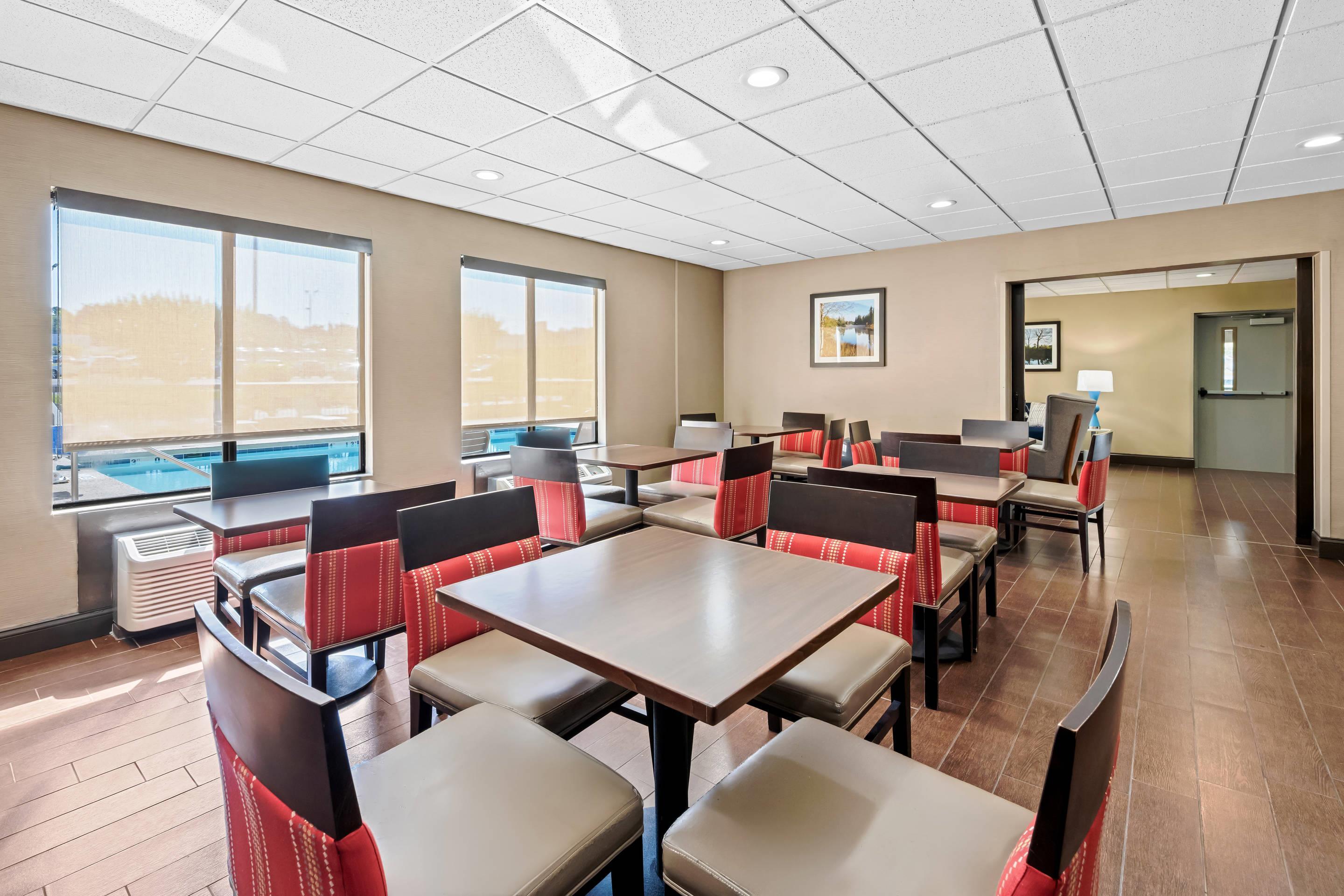 Enjoy breakfast in this seating area