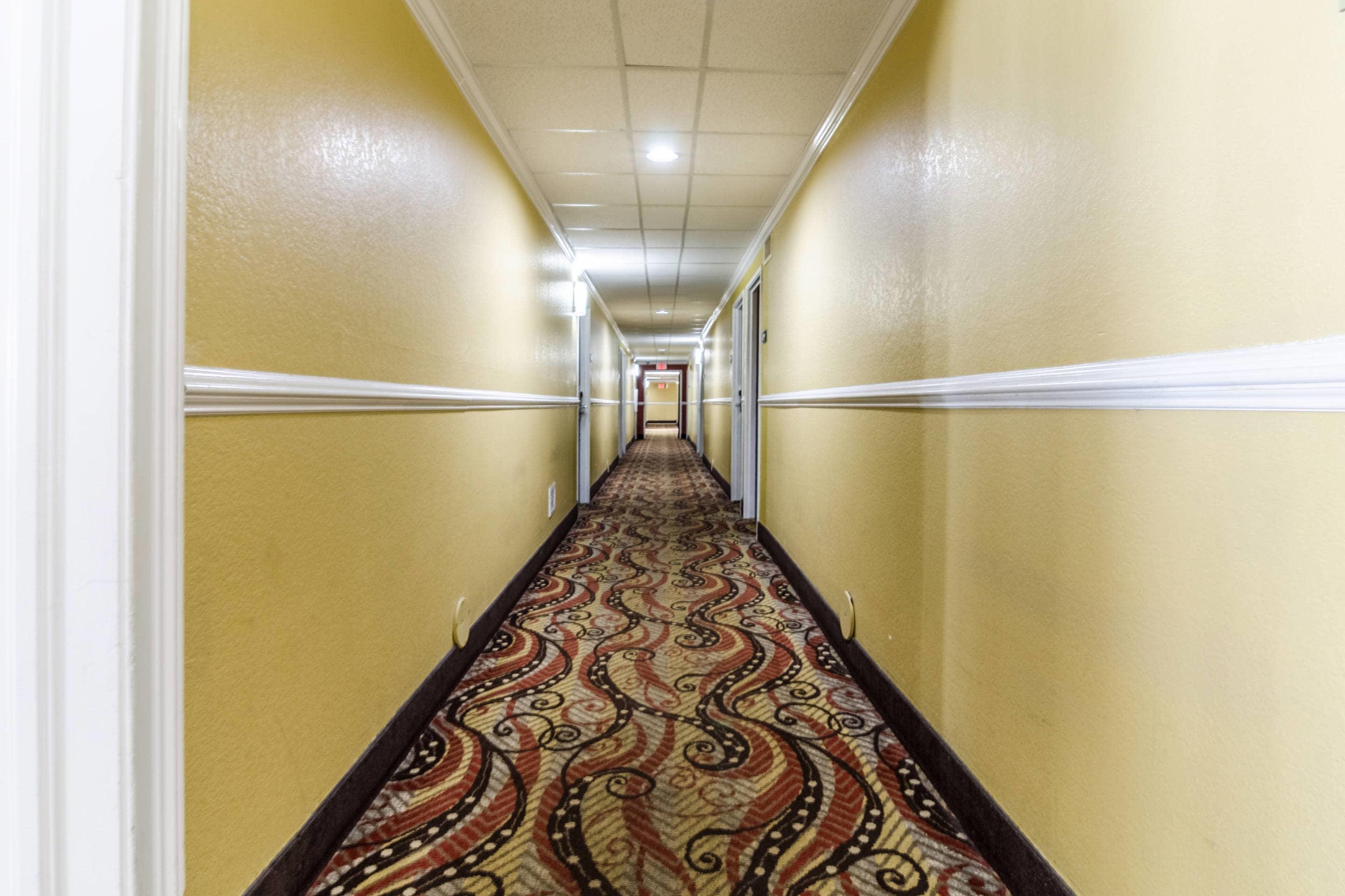 Interior corridors | Rodeway Inn & Suites Jacksonville near Camp Lejeune
