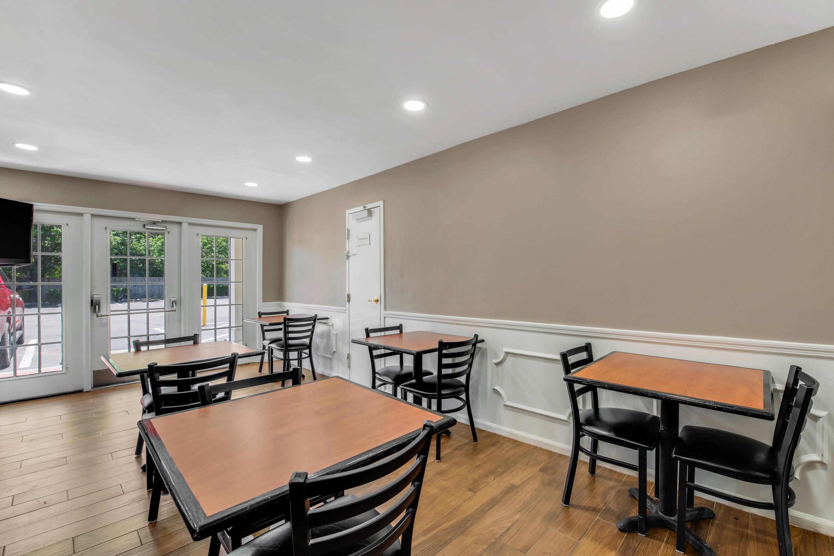 Enjoy breakfast in this seating area