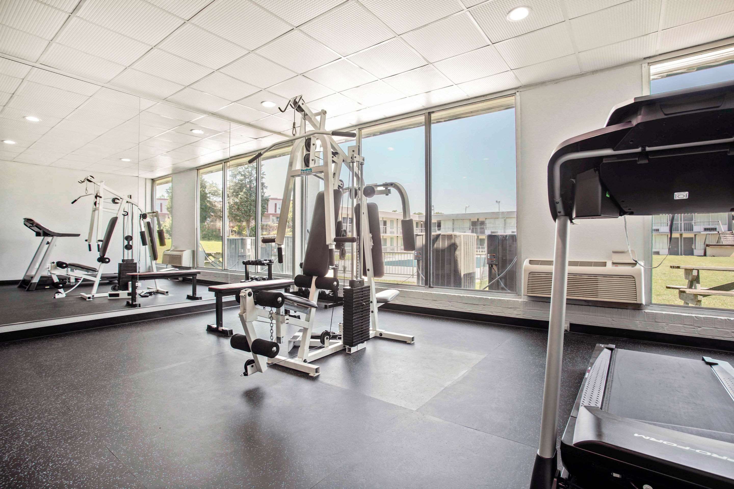 Exercise room with cardio equipment