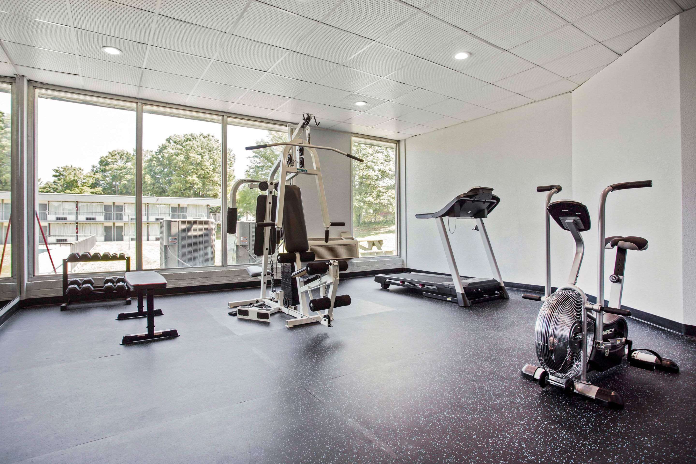 Exercise room with cardio equipment