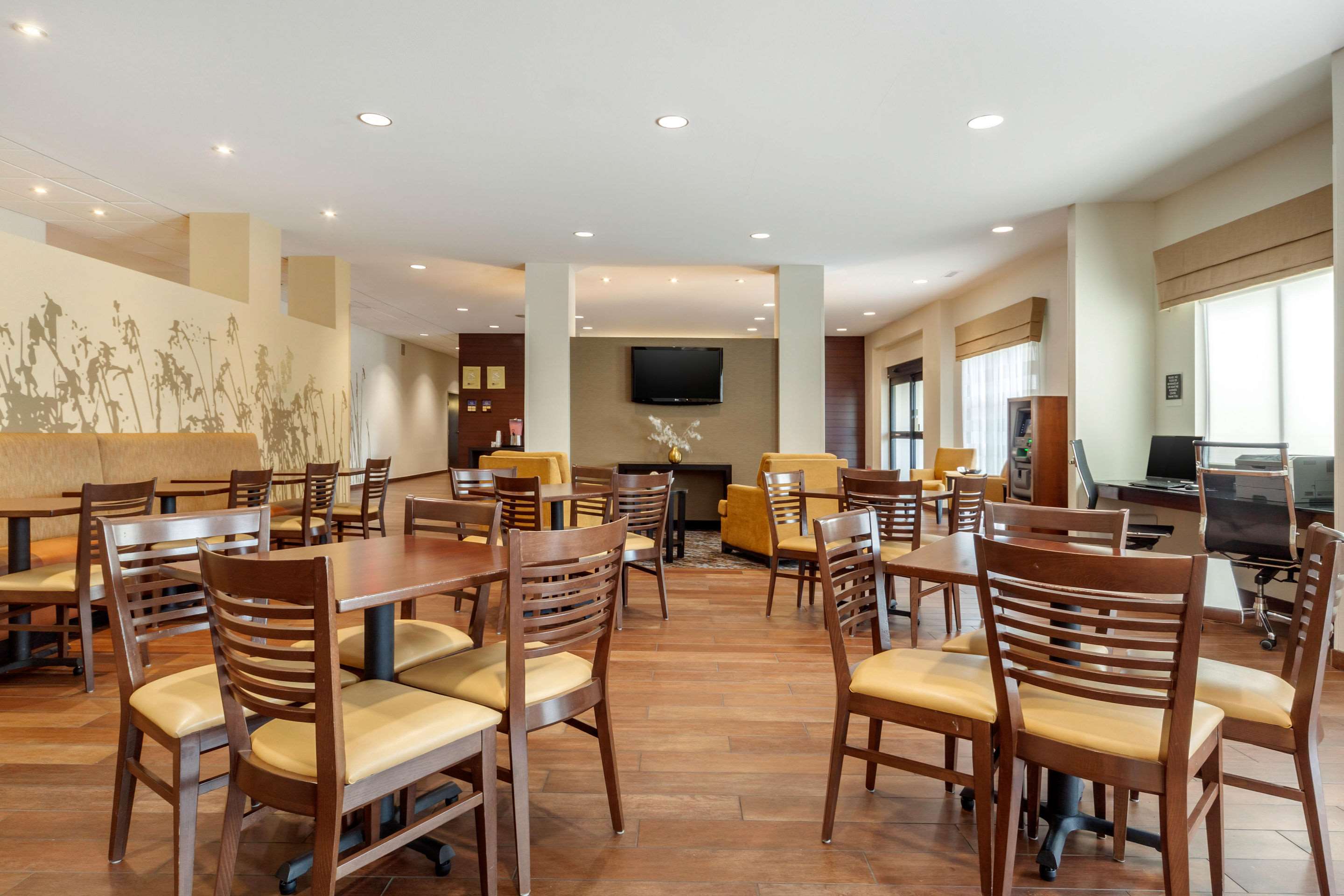 Enjoy breakfast in this seating area