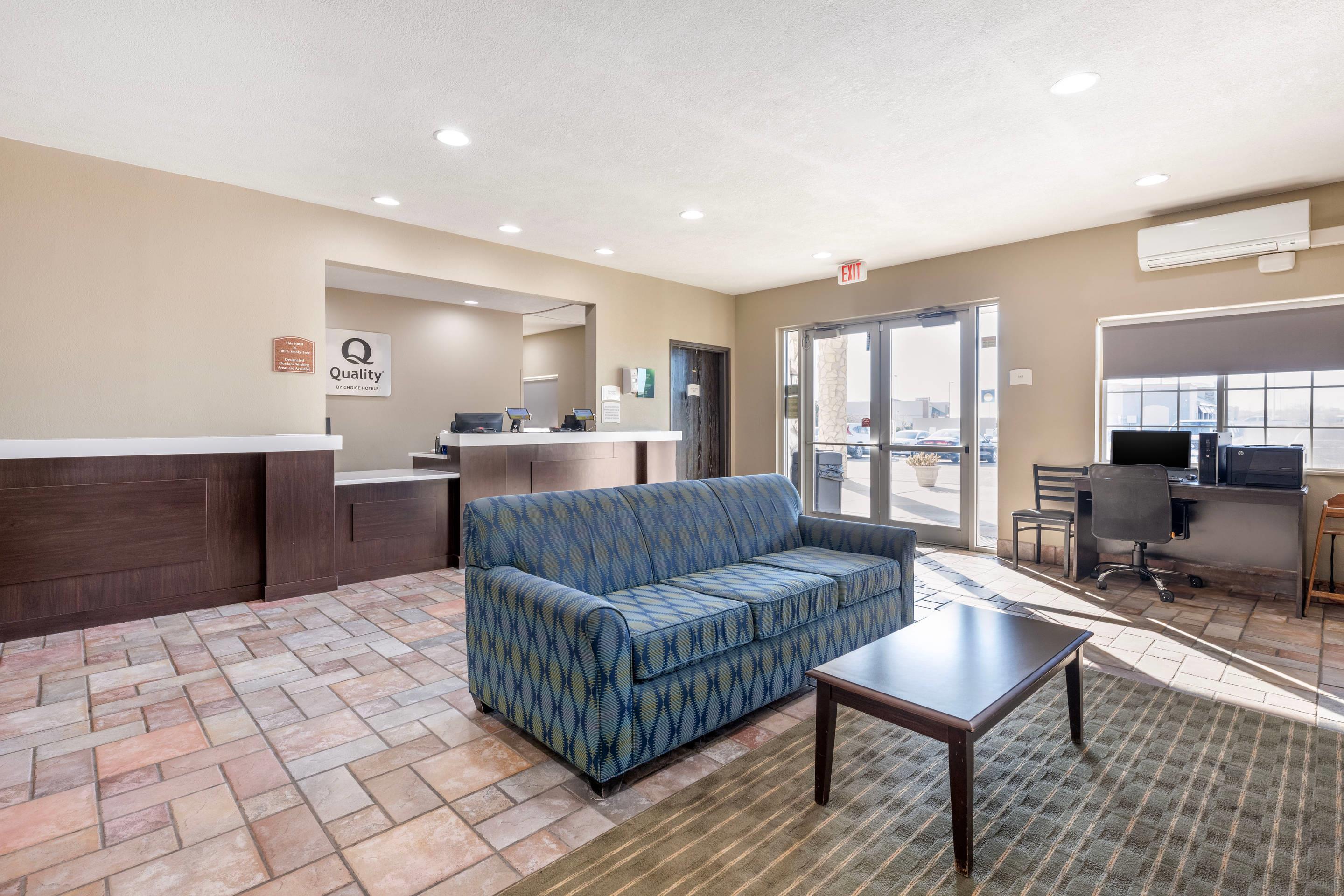 Spacious lobby with sitting area