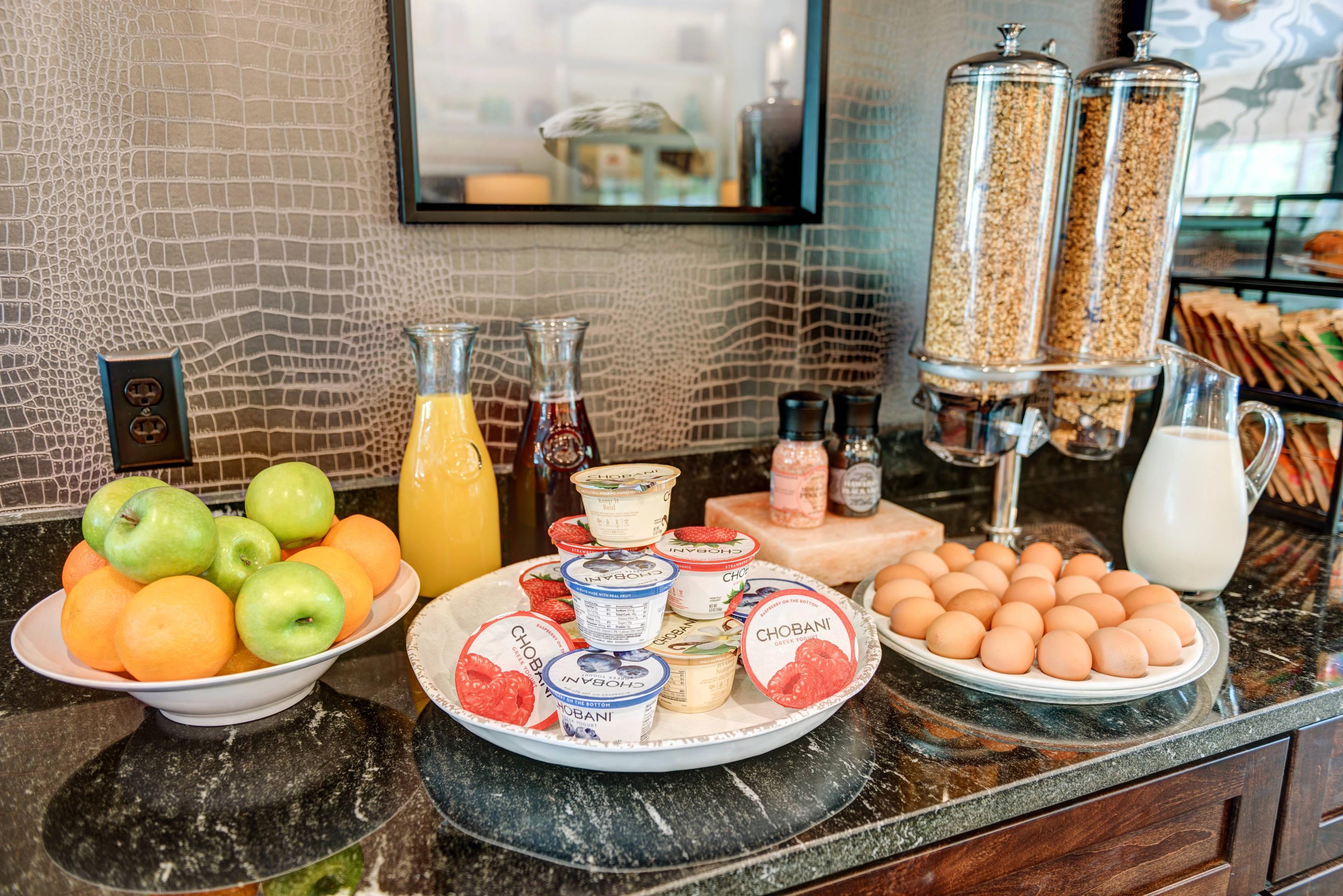 Assorted breakfast items | The Garrison Hotel & Suites Dover - Durham, Ascend Hotel Collection