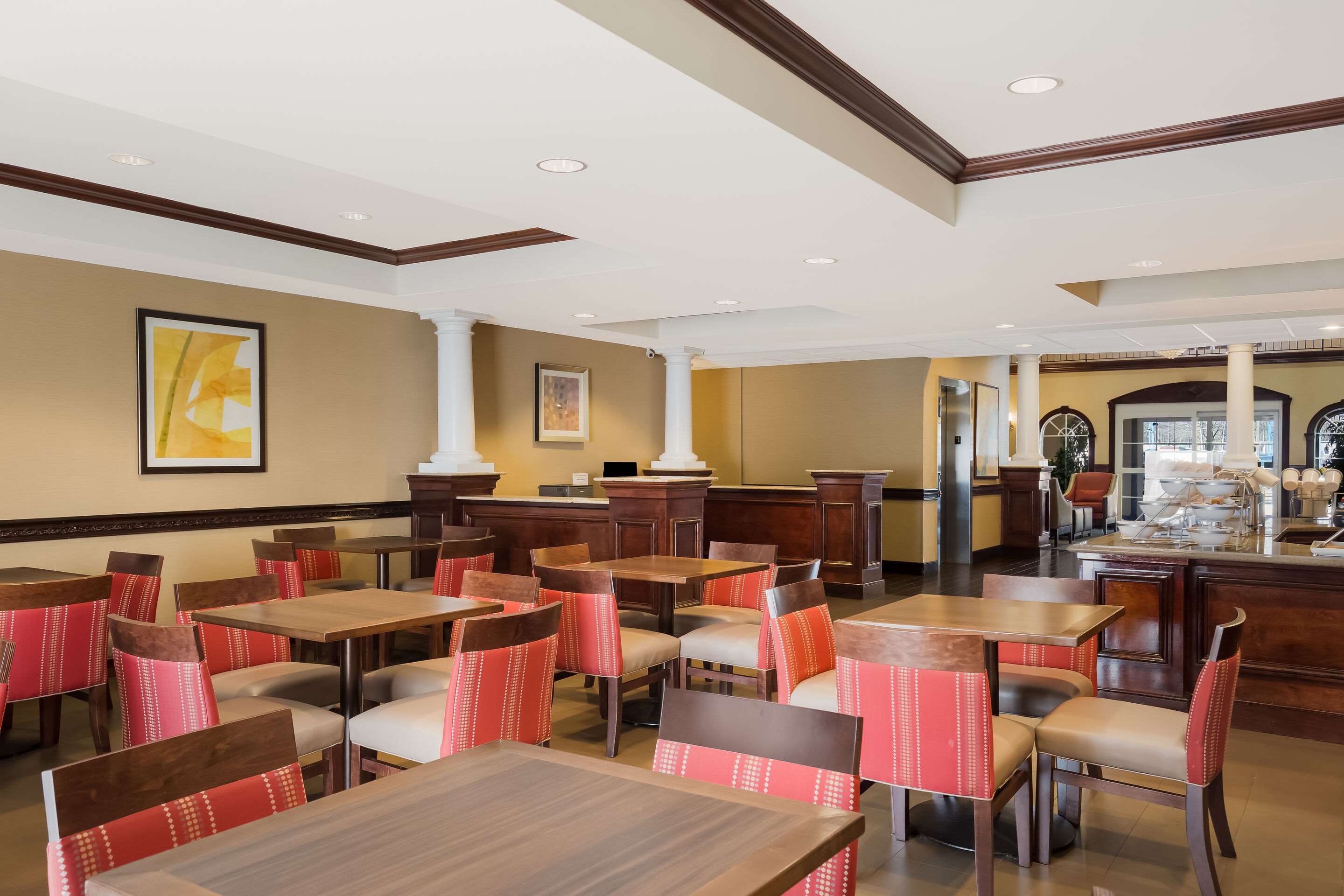 Enjoy breakfast in this seating area