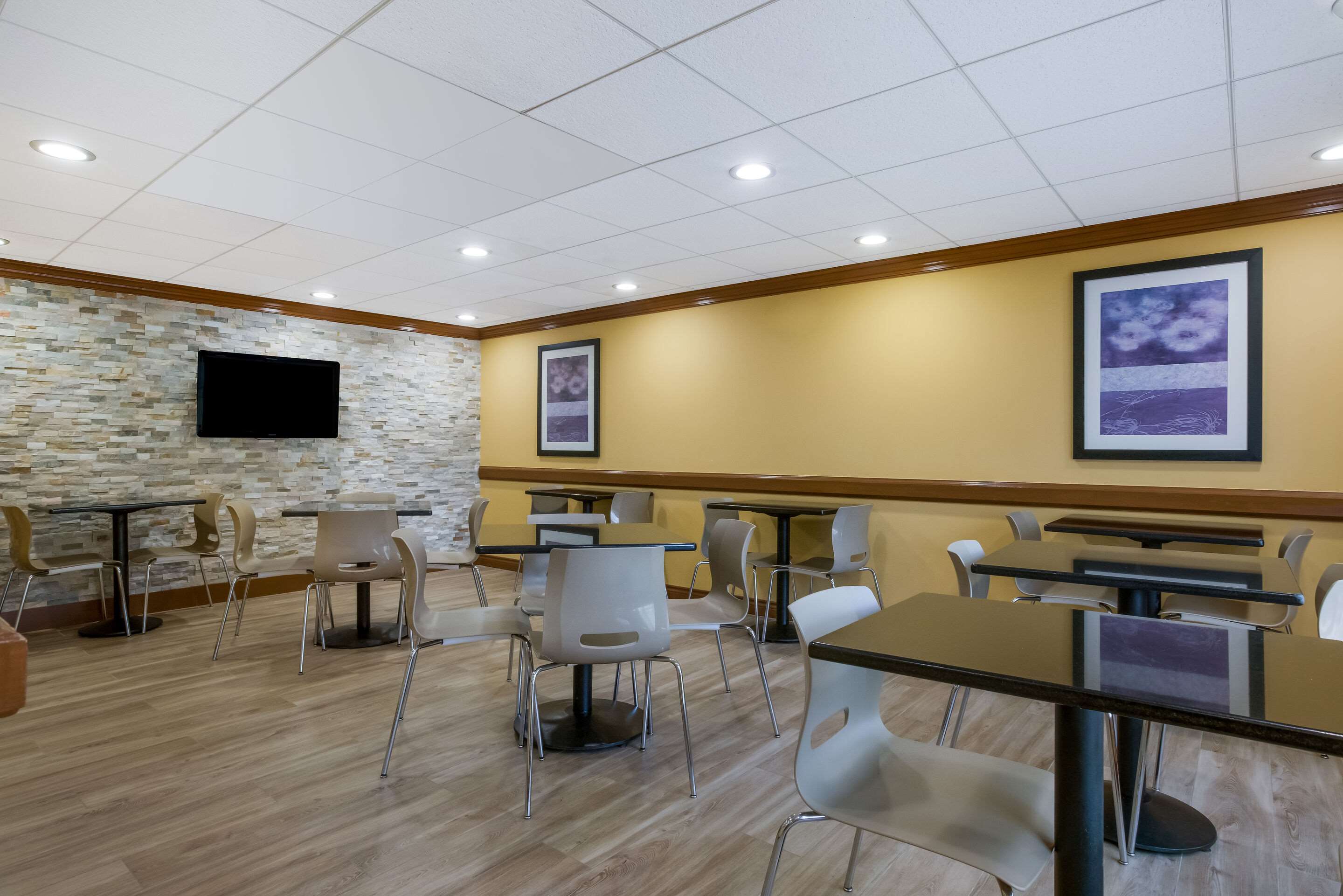 Enjoy breakfast in this seating area