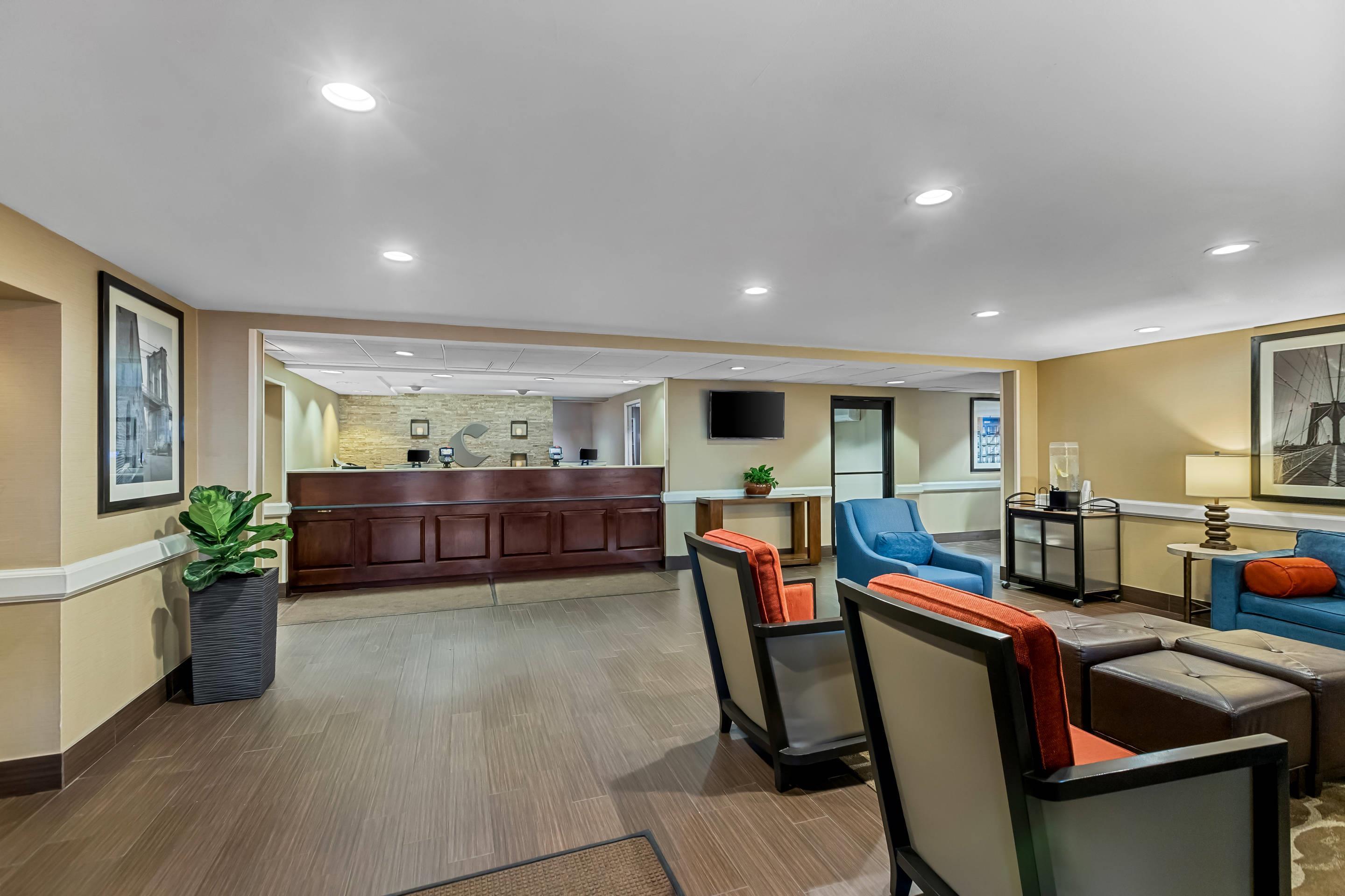 Spacious lobby with sitting area | Comfort Inn & Suites Somerset - New Brunswick
