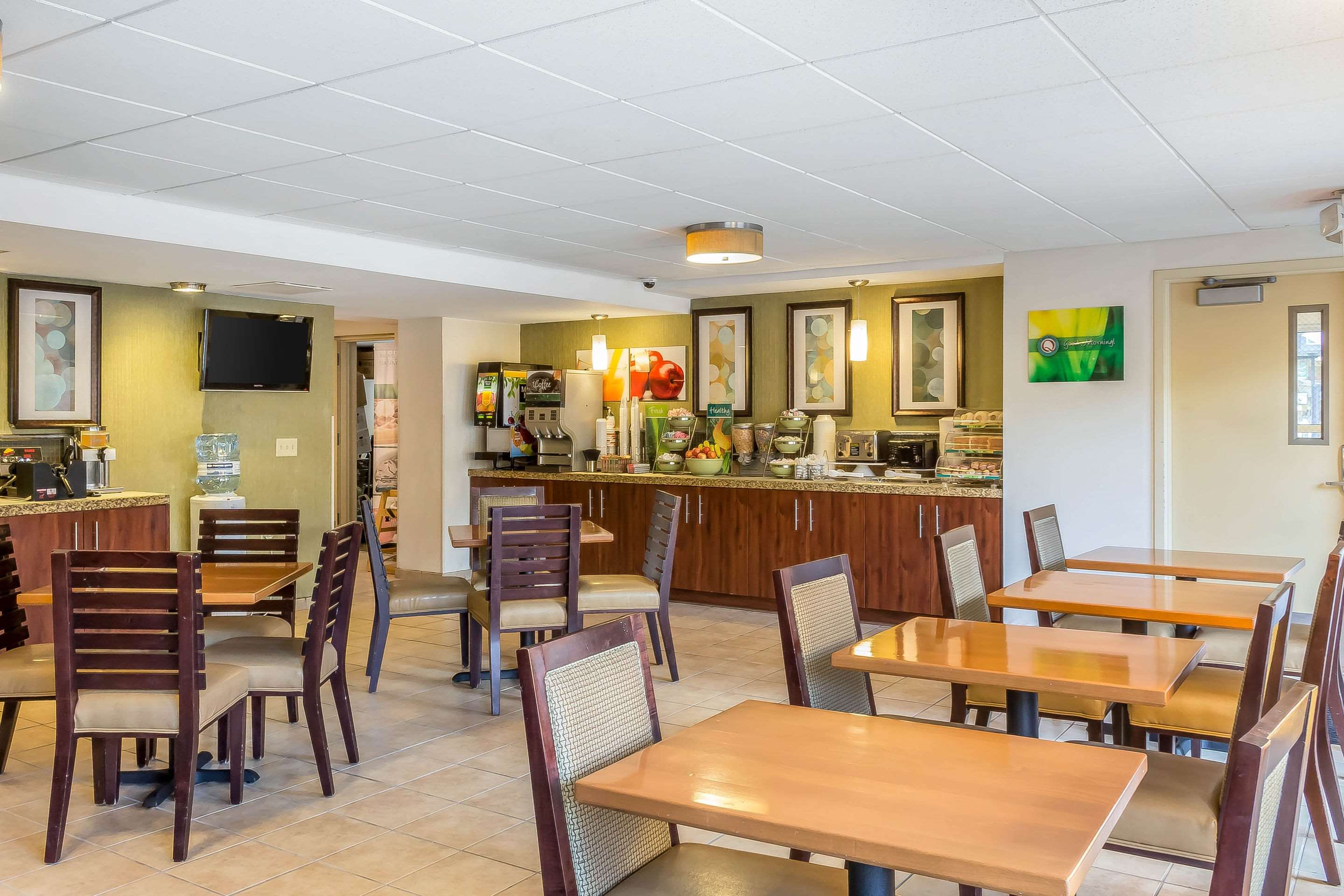 Enjoy breakfast in this seating area