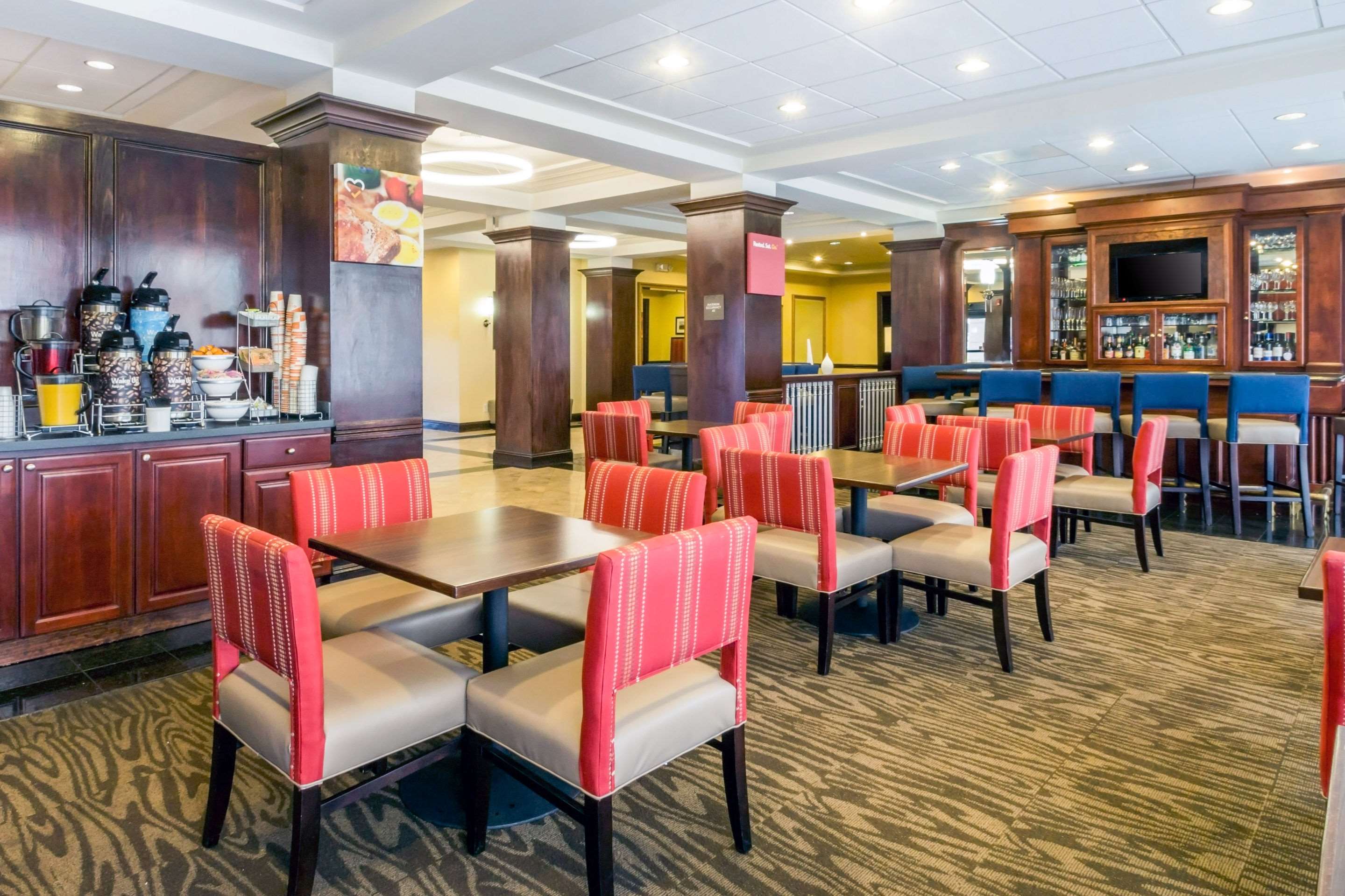 Enjoy breakfast in this seating area