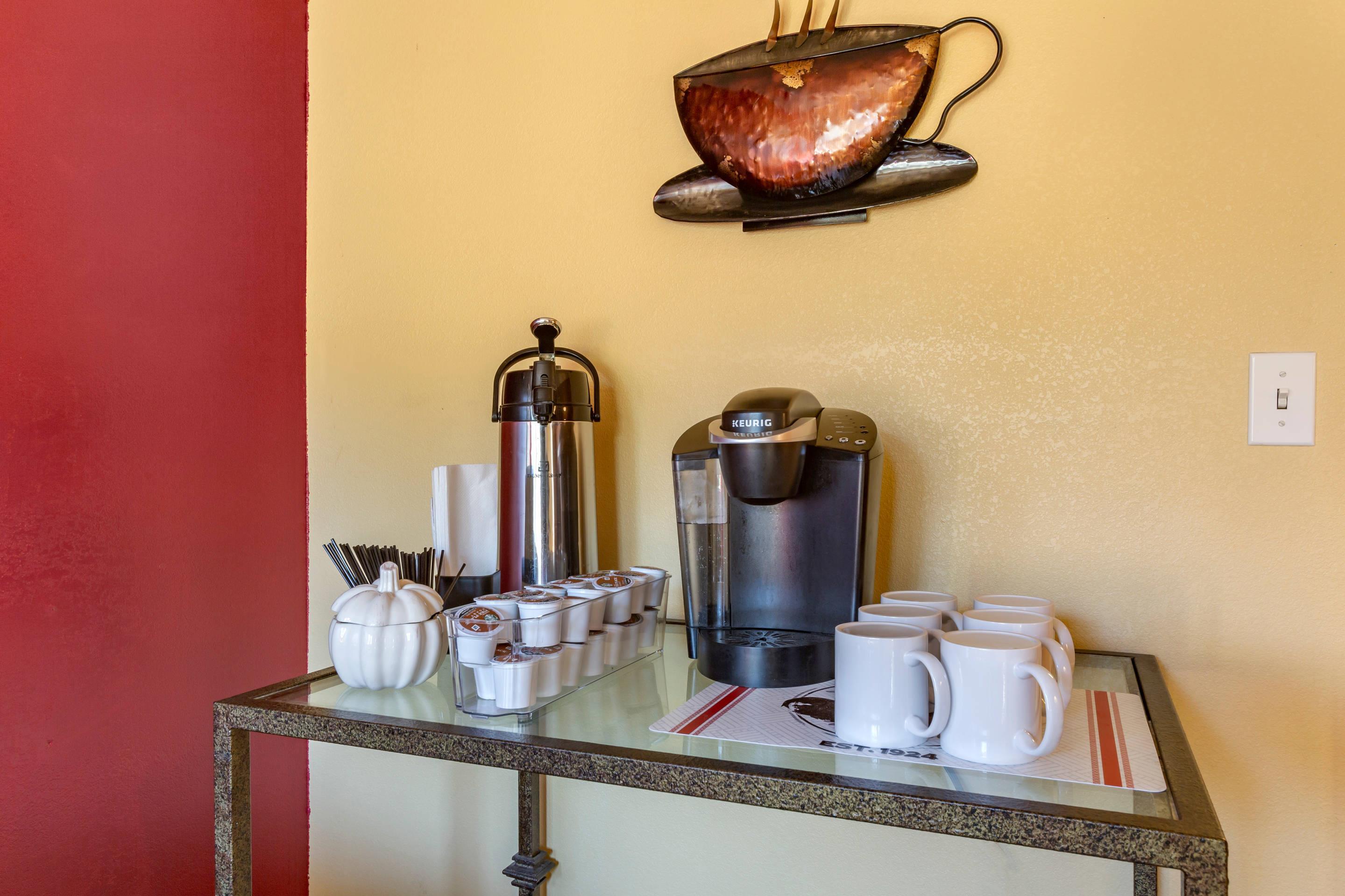 Enjoy coffee in the lobby