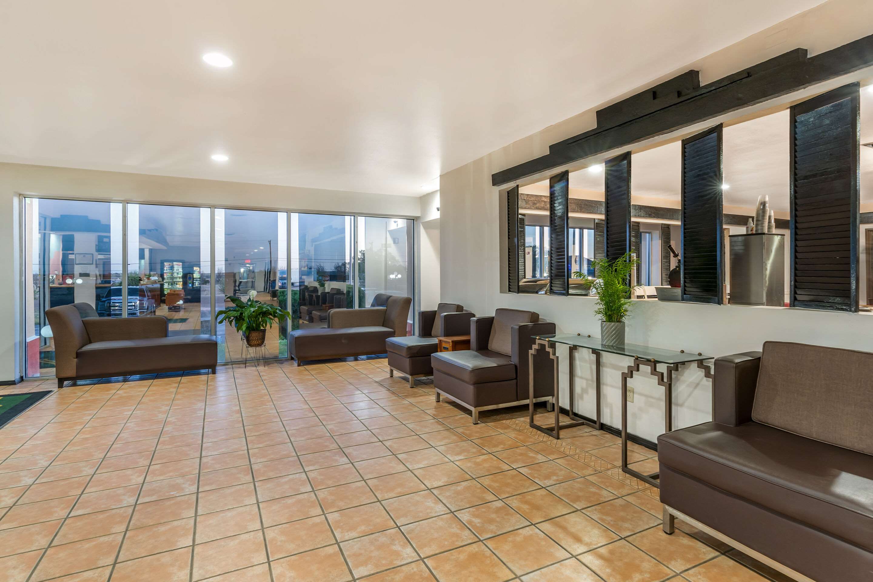 Spacious lobby with sitting area