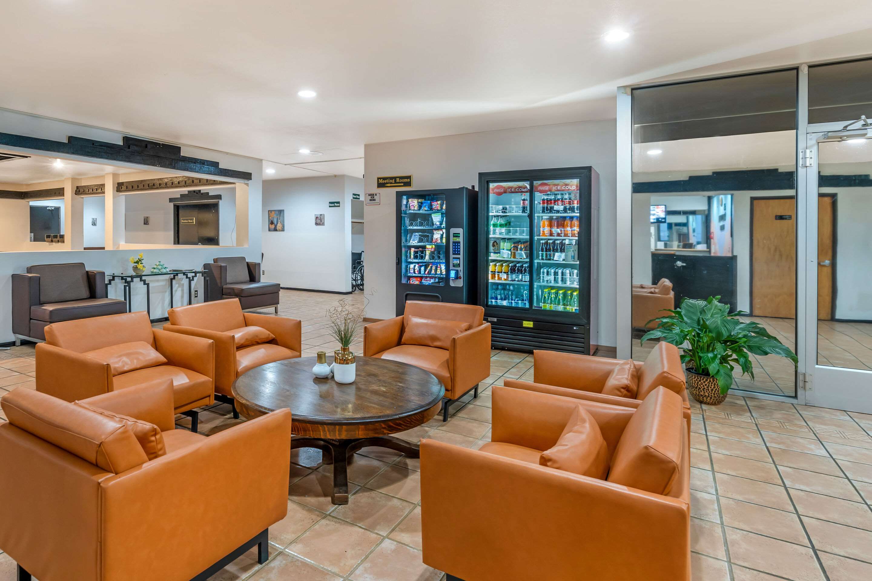 Spacious lobby with sitting area