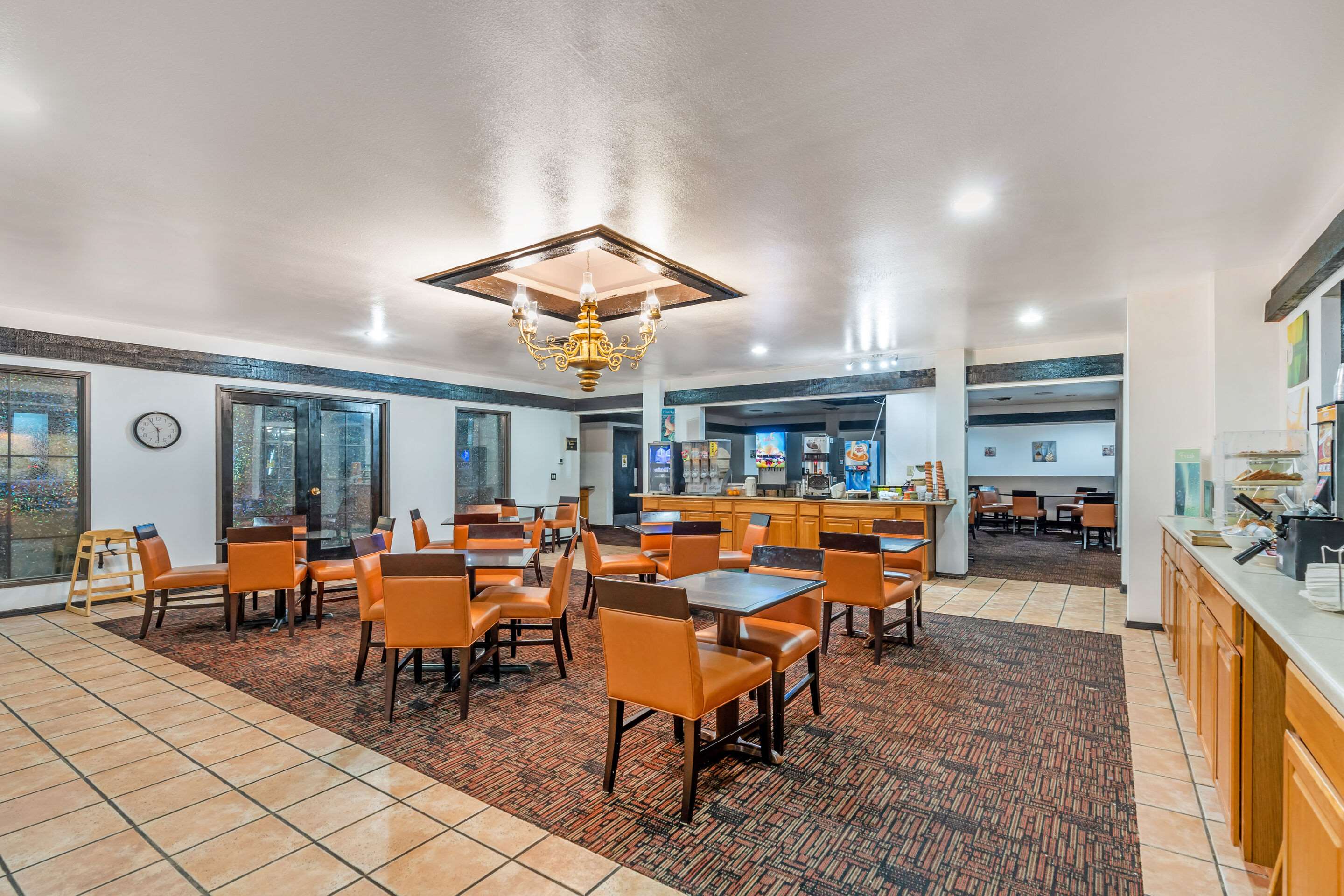 Enjoy breakfast in this seating area