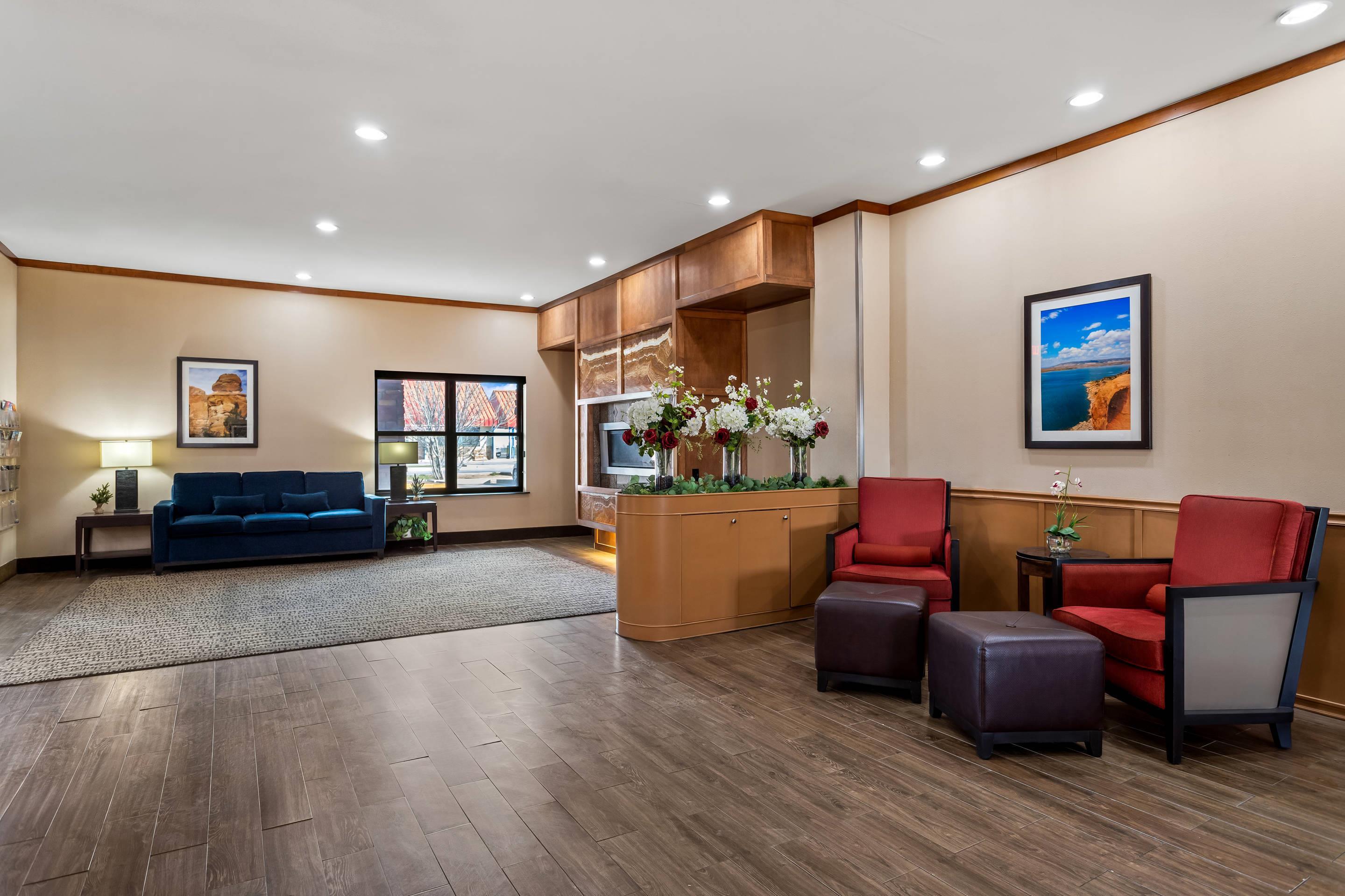 Spacious lobby with sitting area