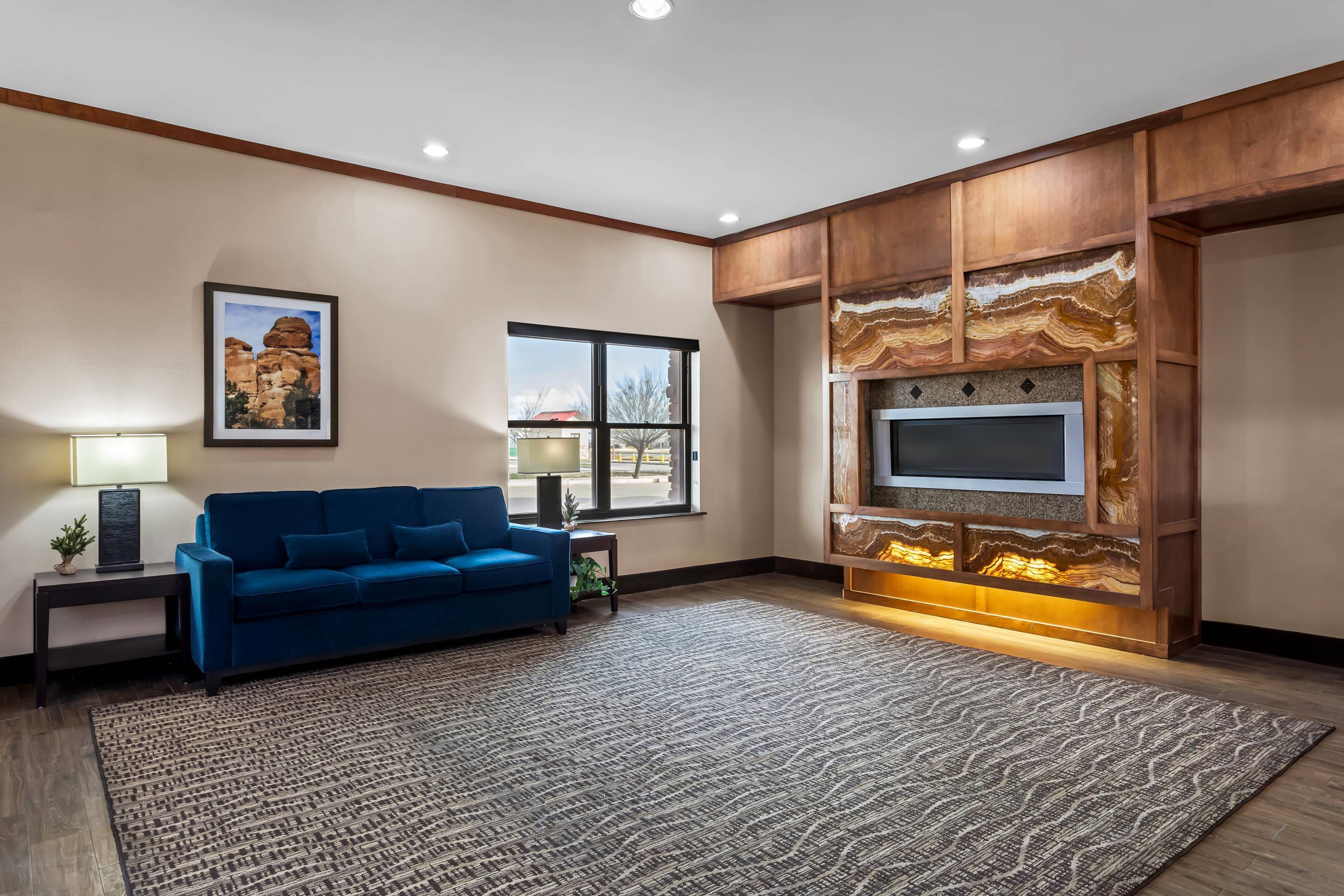 Spacious lobby with sitting area