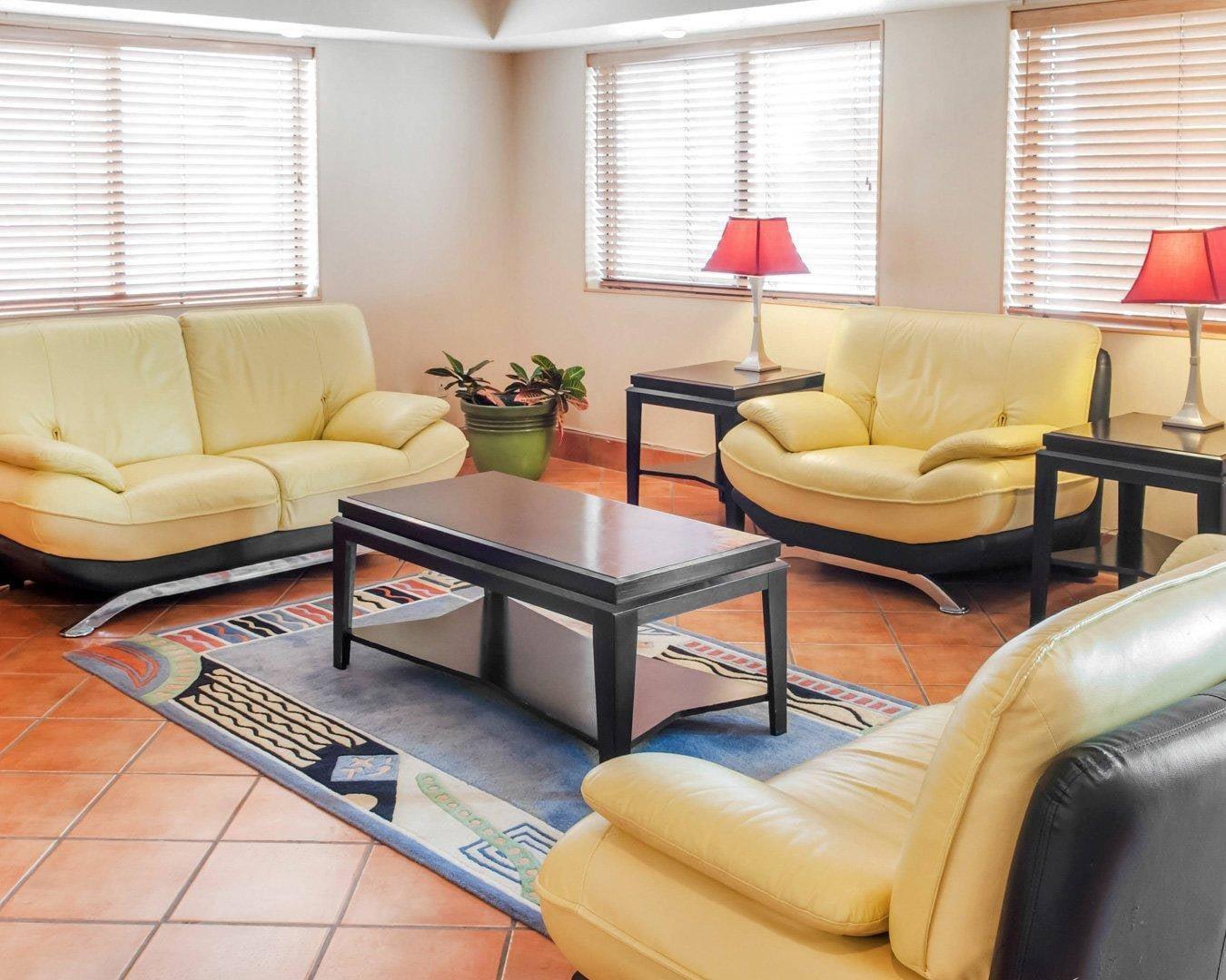 Spacious lobby with sitting area