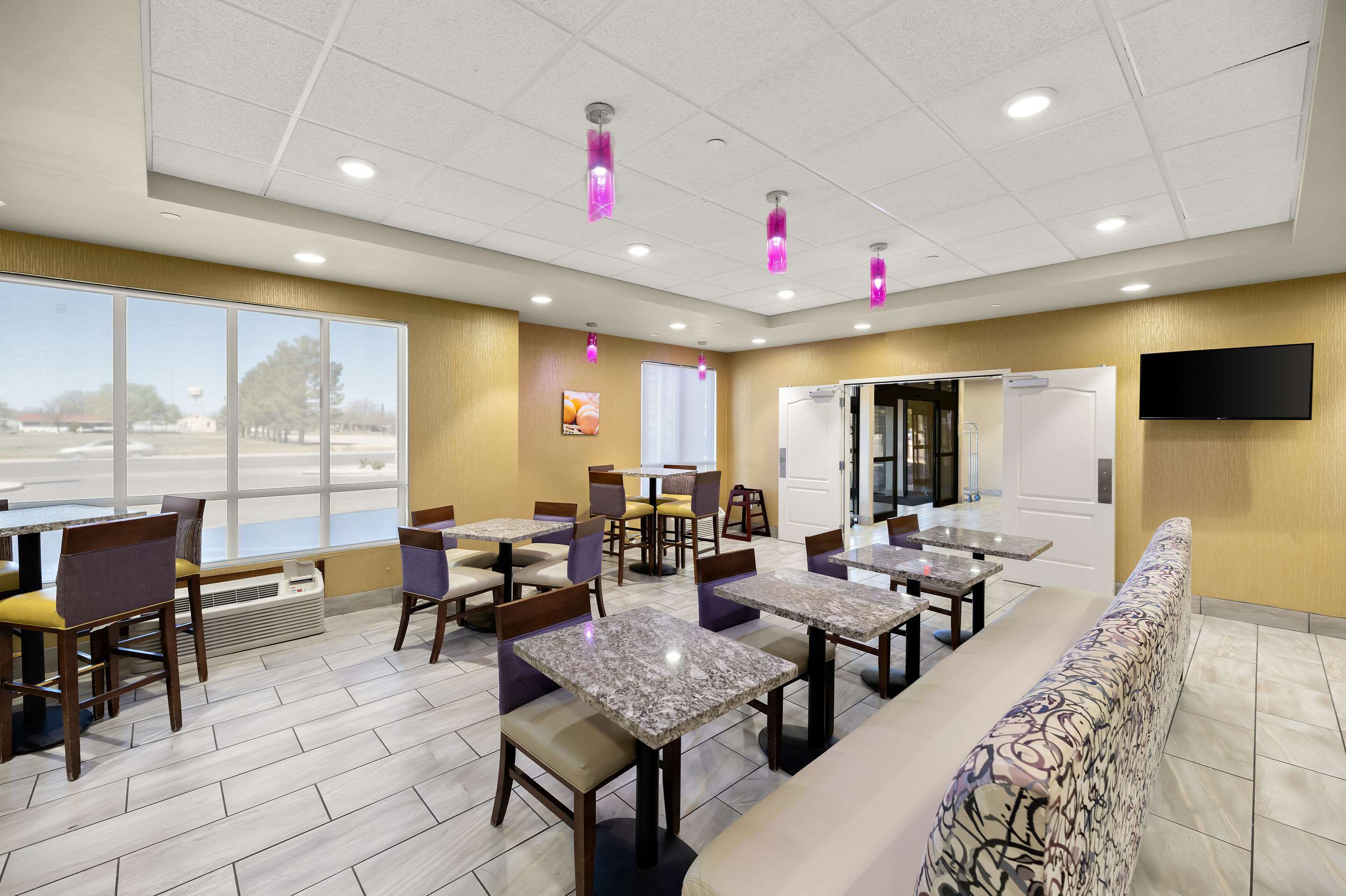 Enjoy breakfast in this seating area