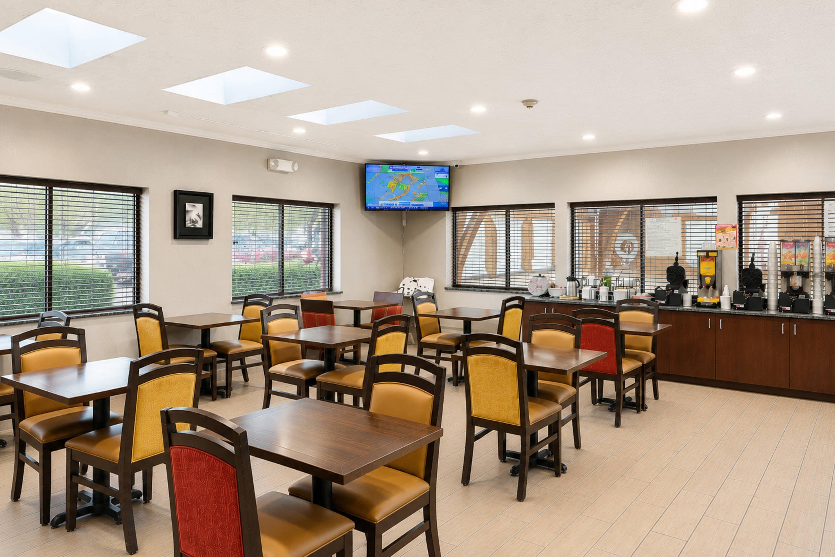 Enjoy breakfast in this seating area