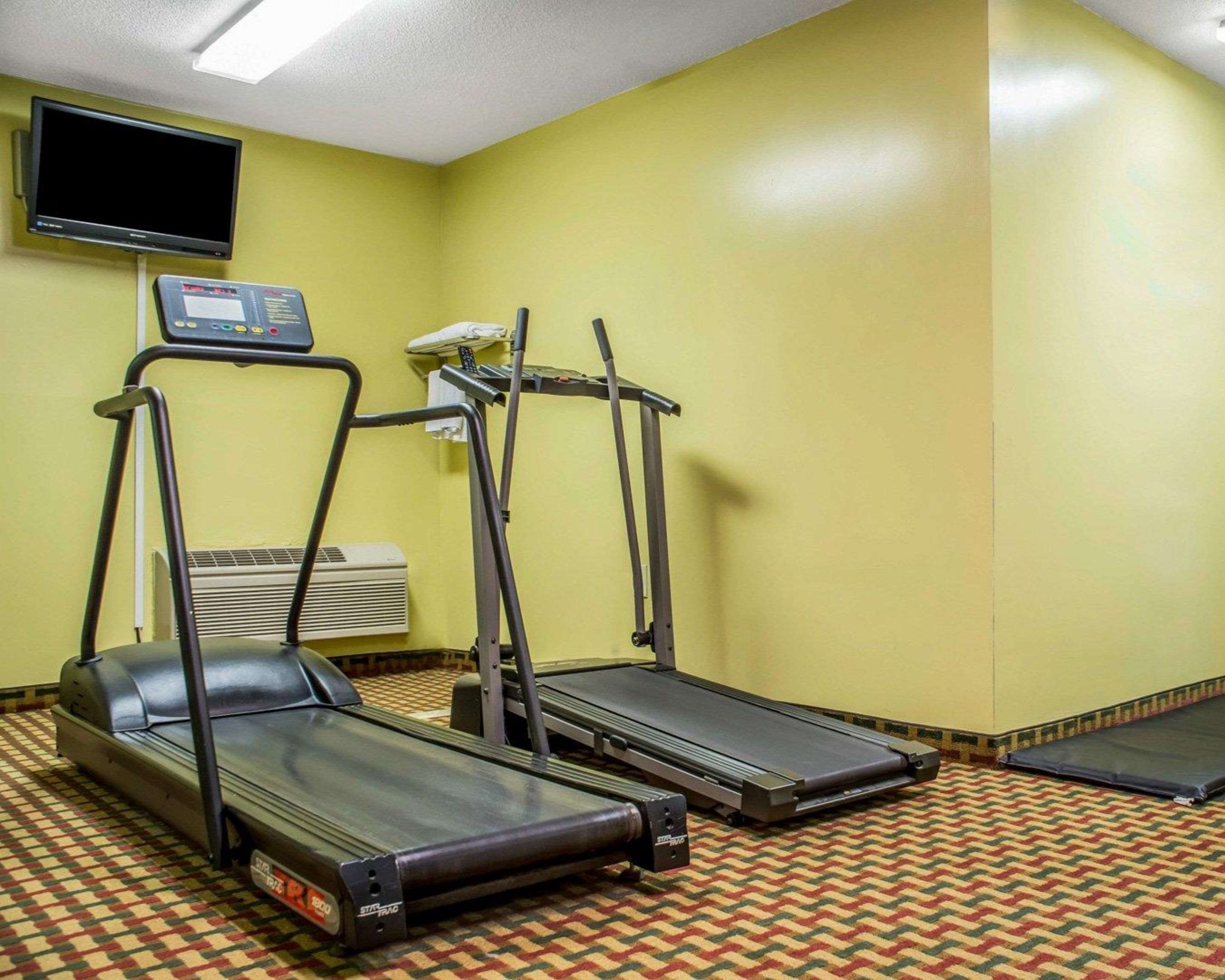 Fitness center with television