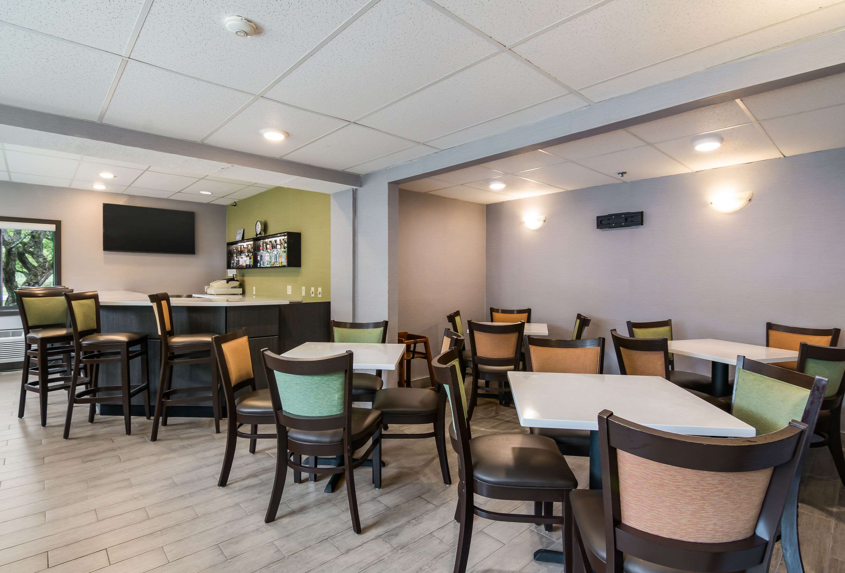 Enjoy breakfast in this seating area