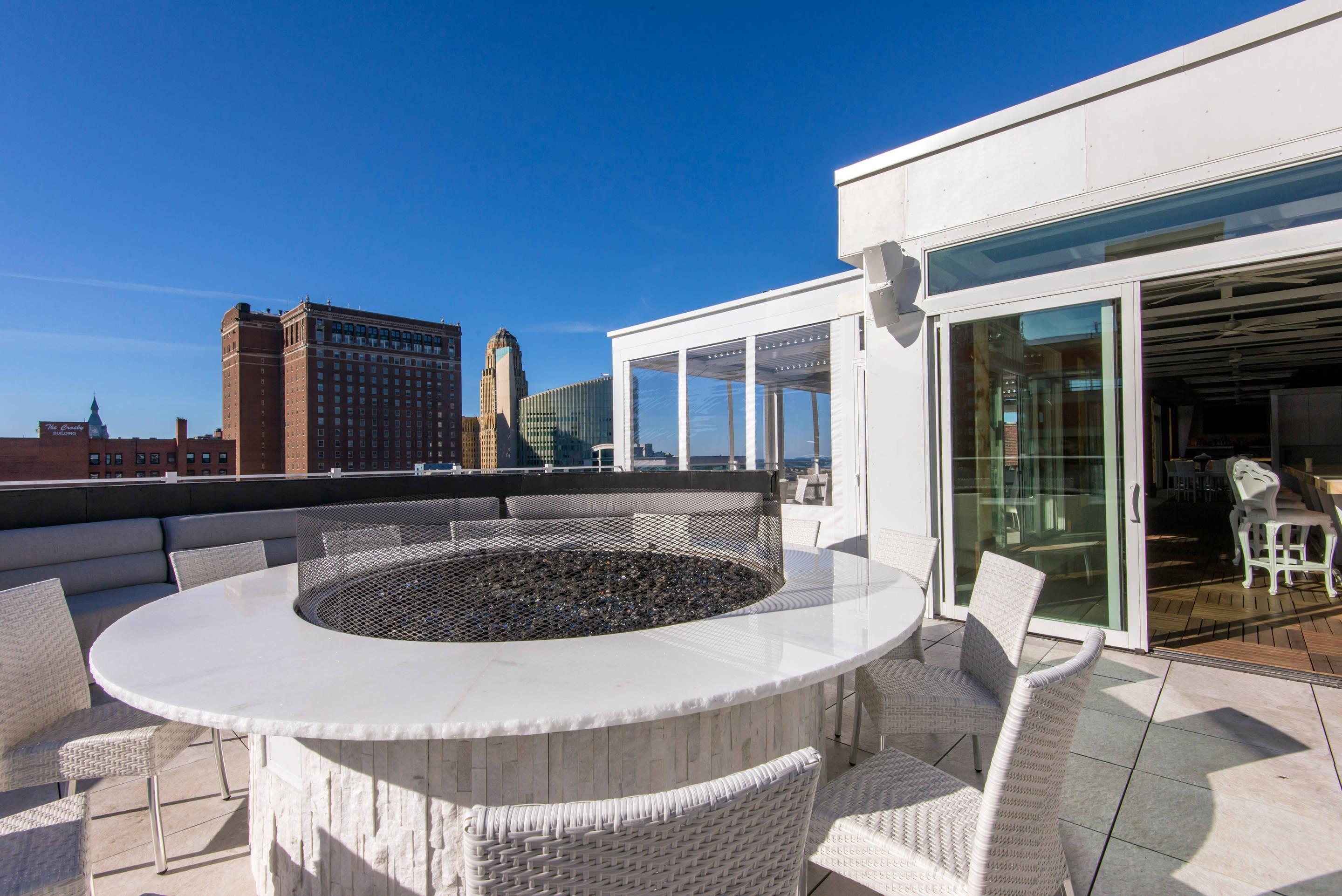 Rooftop lounge area