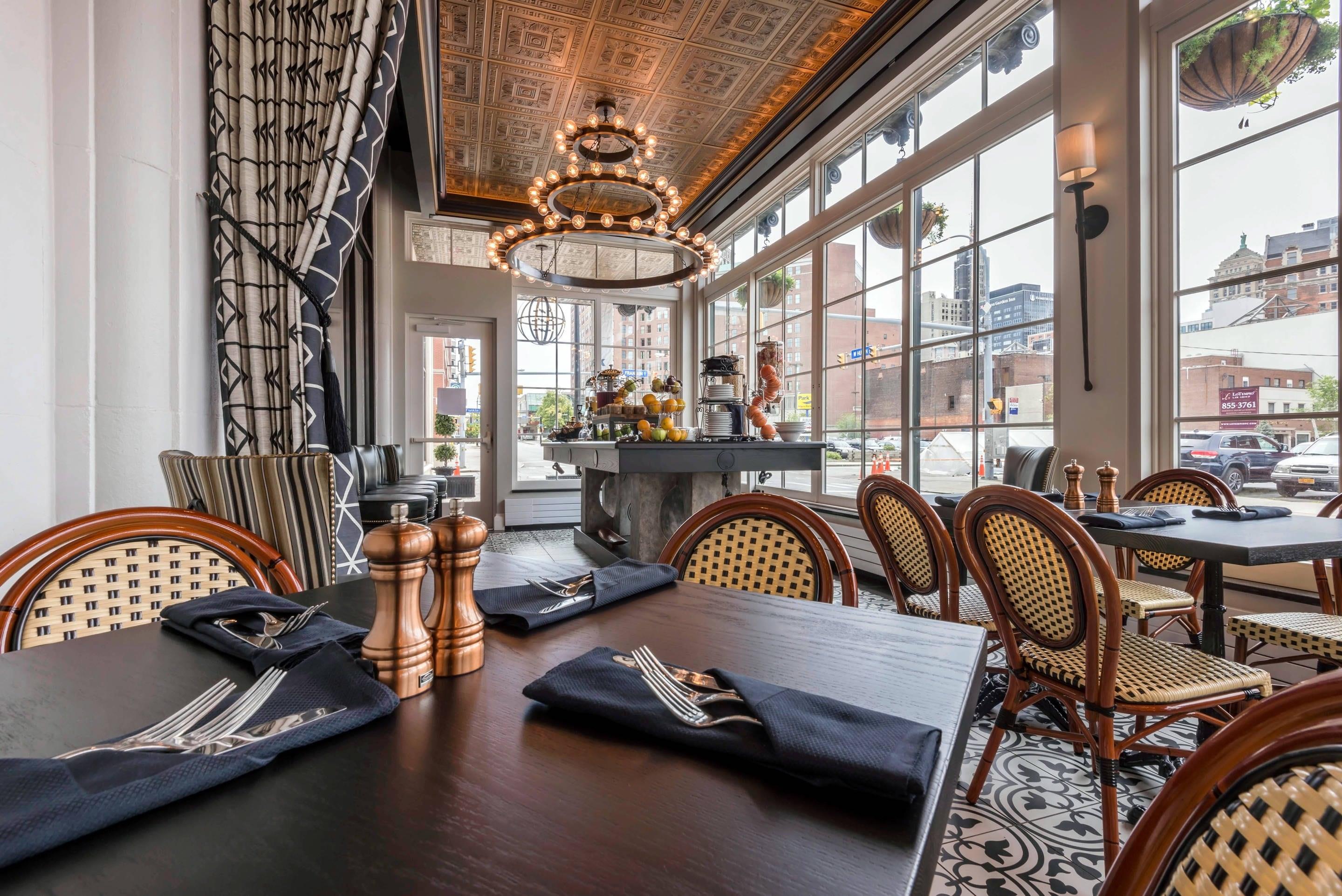 Enjoy breakfast in this seating area