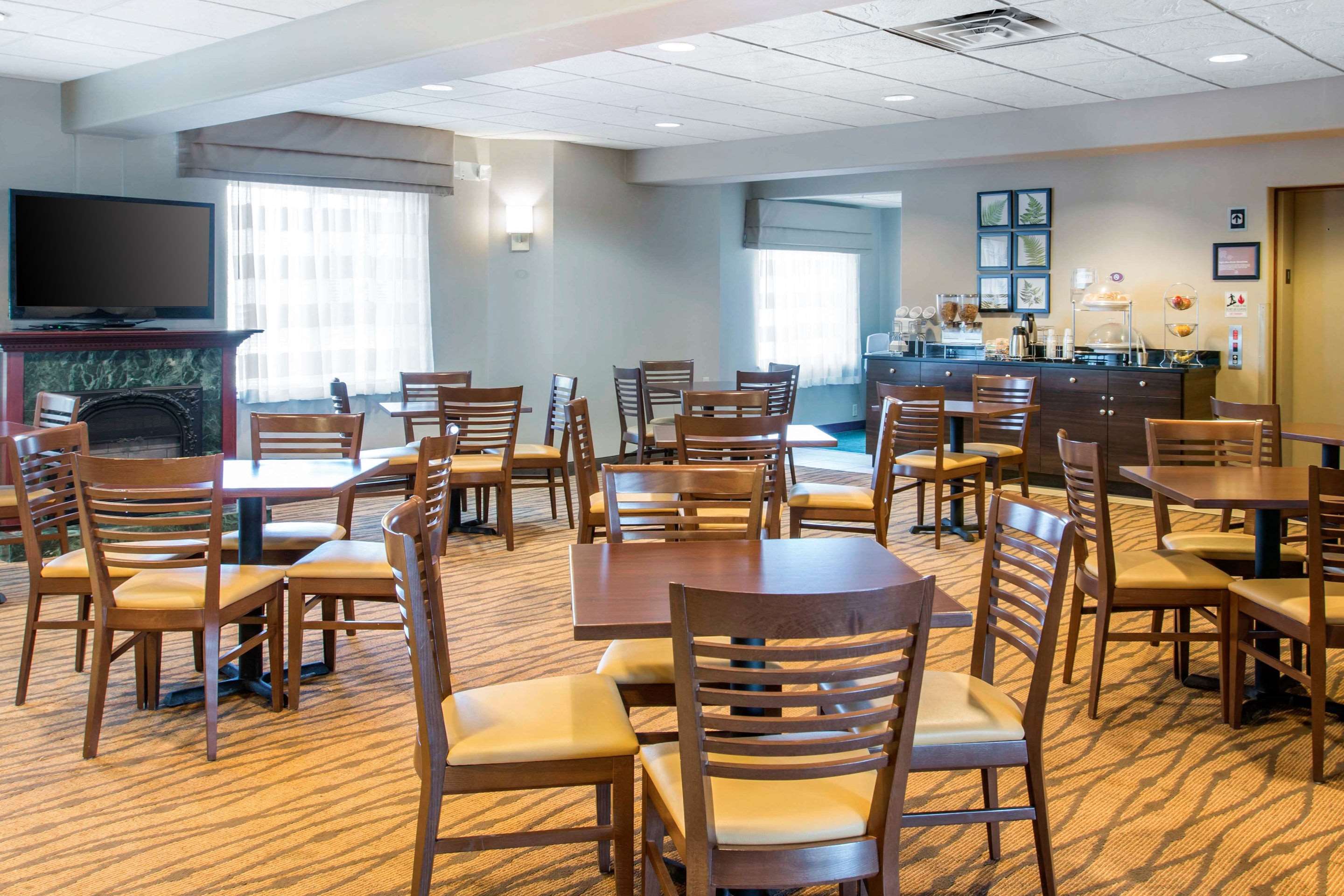 Enjoy breakfast in this seating area