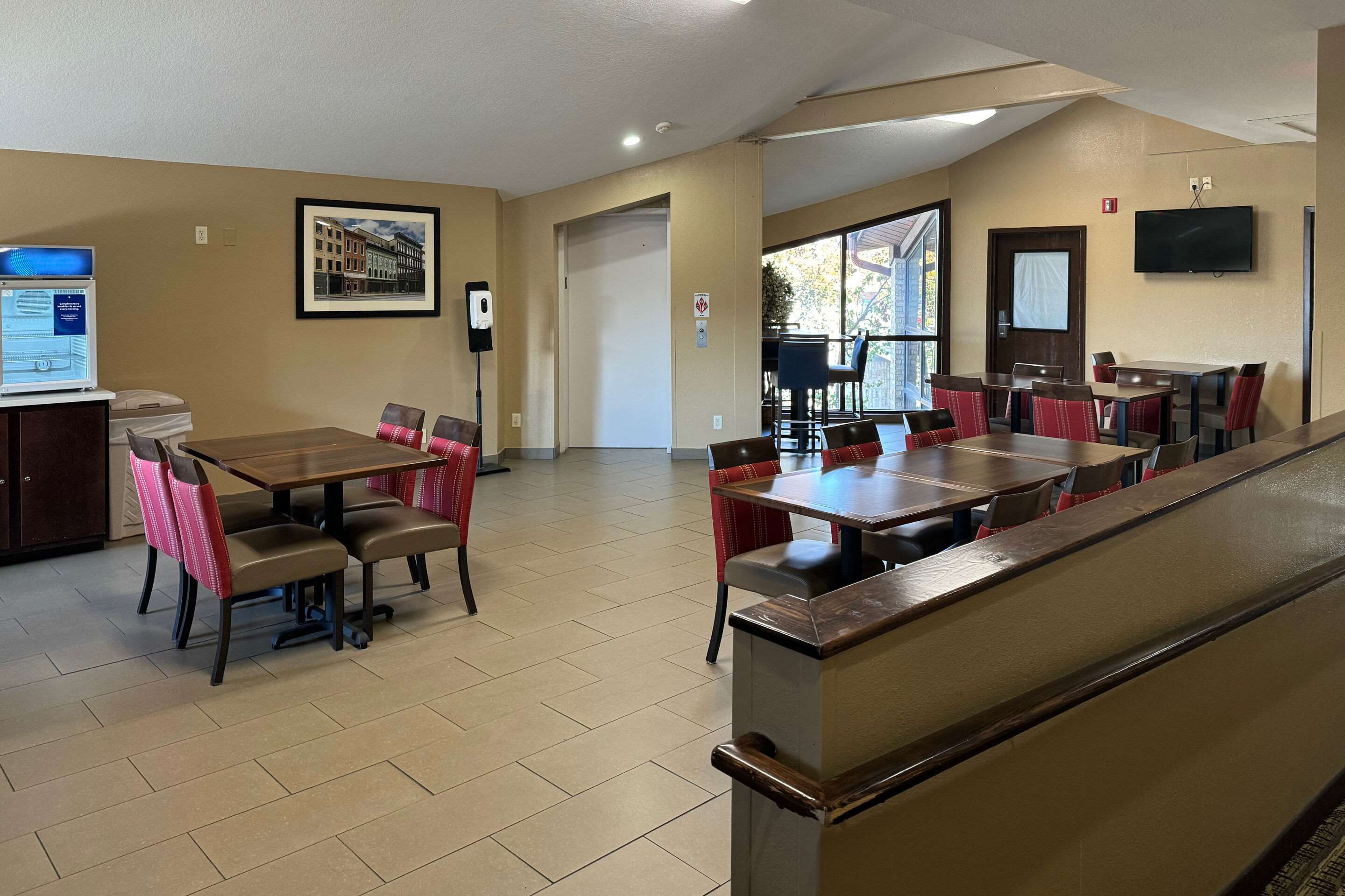 Enjoy breakfast in this seating area