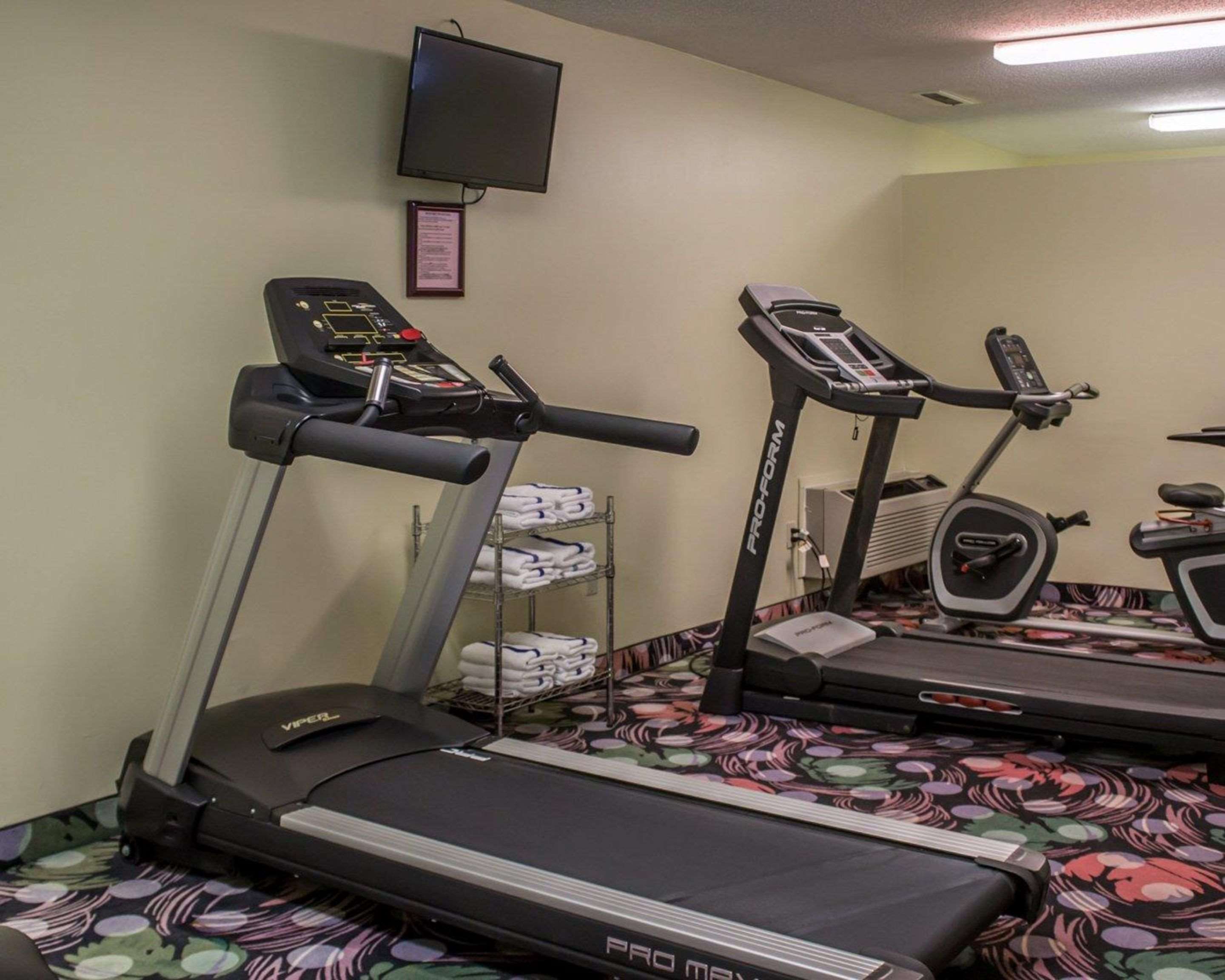 Fitness center with television