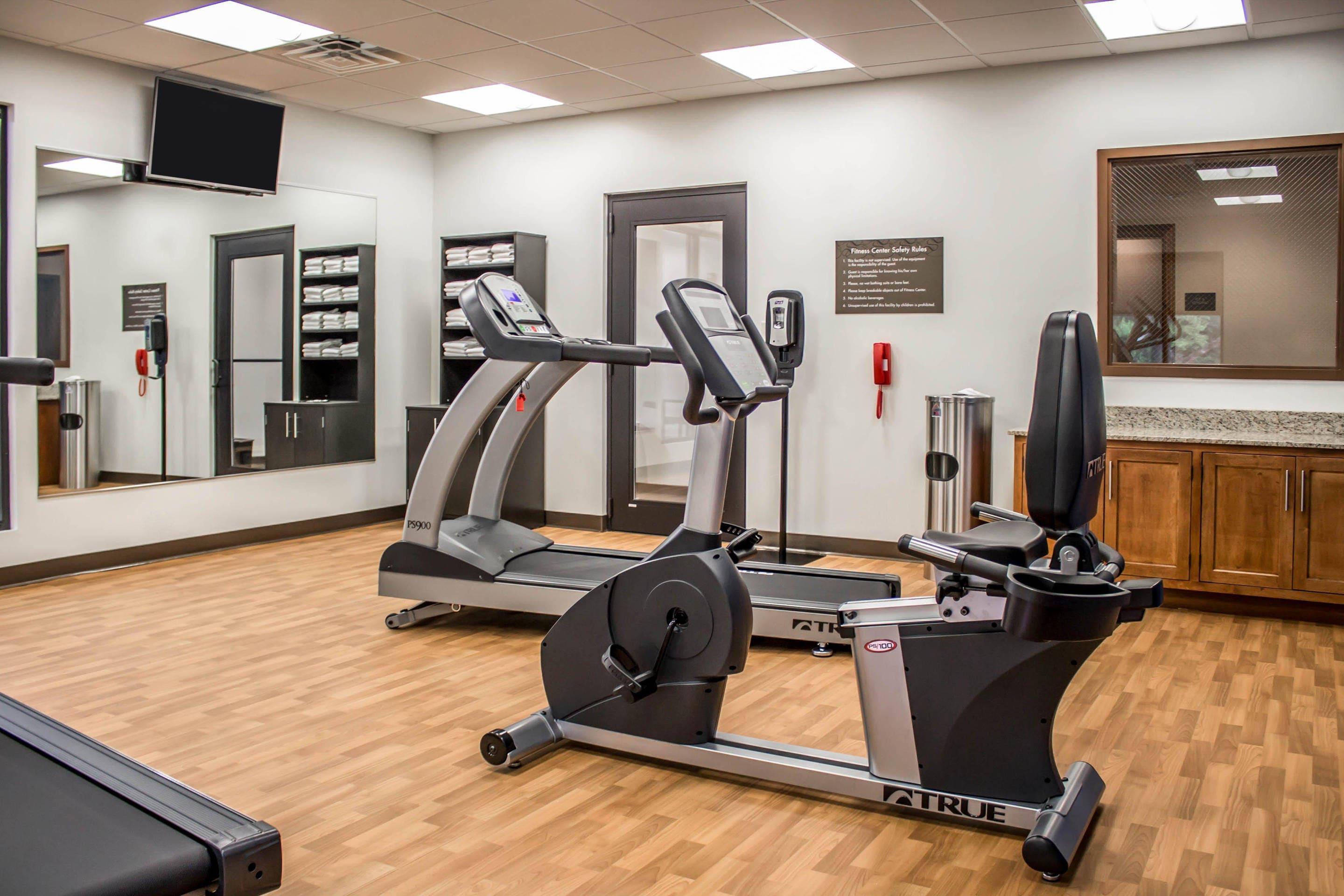 Exercise room with television