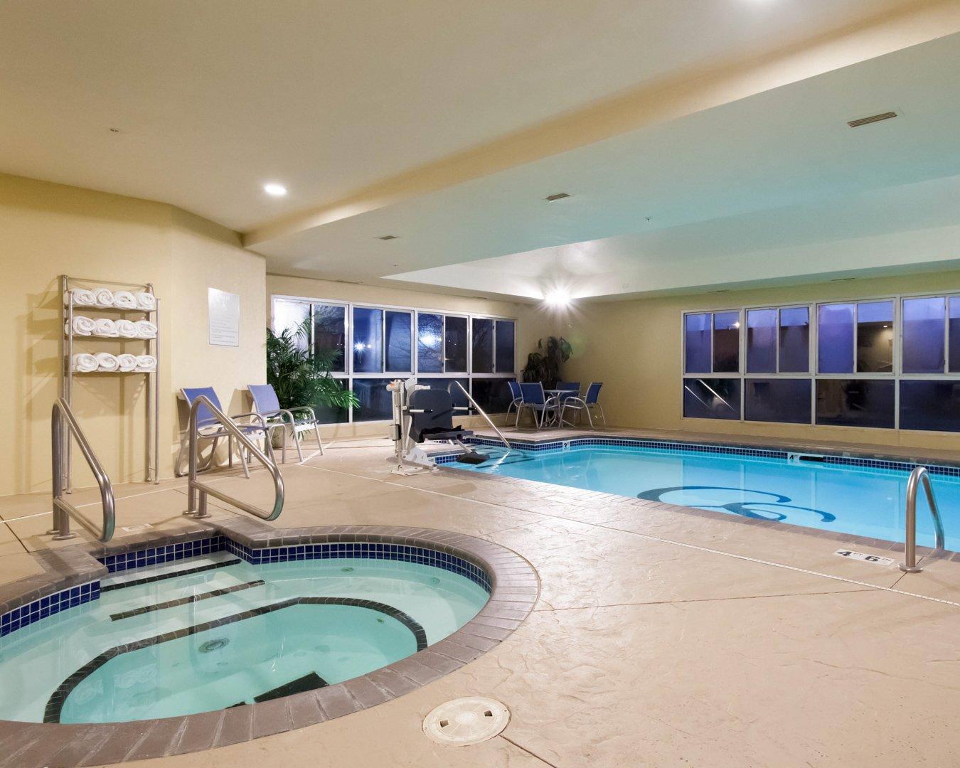 Indoor pool with hot tub | Comfort Suites Central/I-44