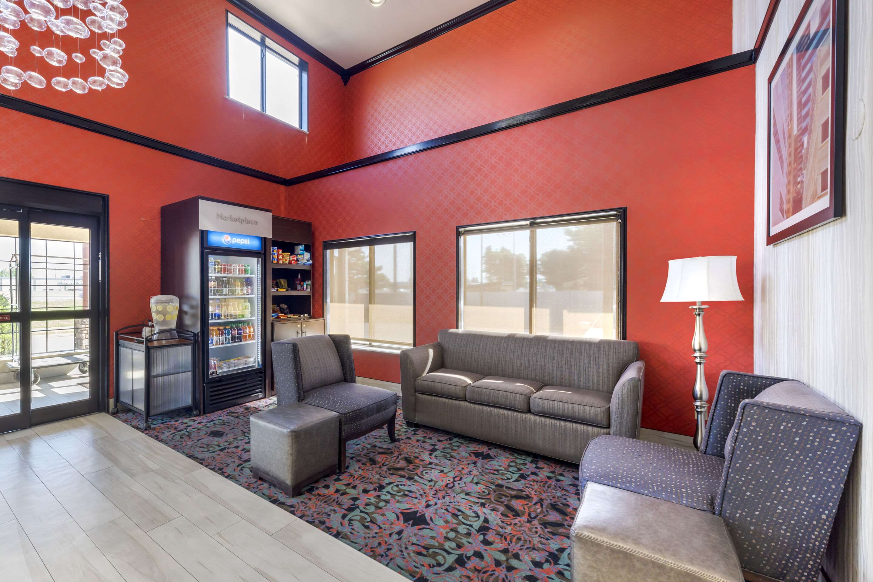 Spacious lobby with sitting area | Comfort Suites Fairgrounds West