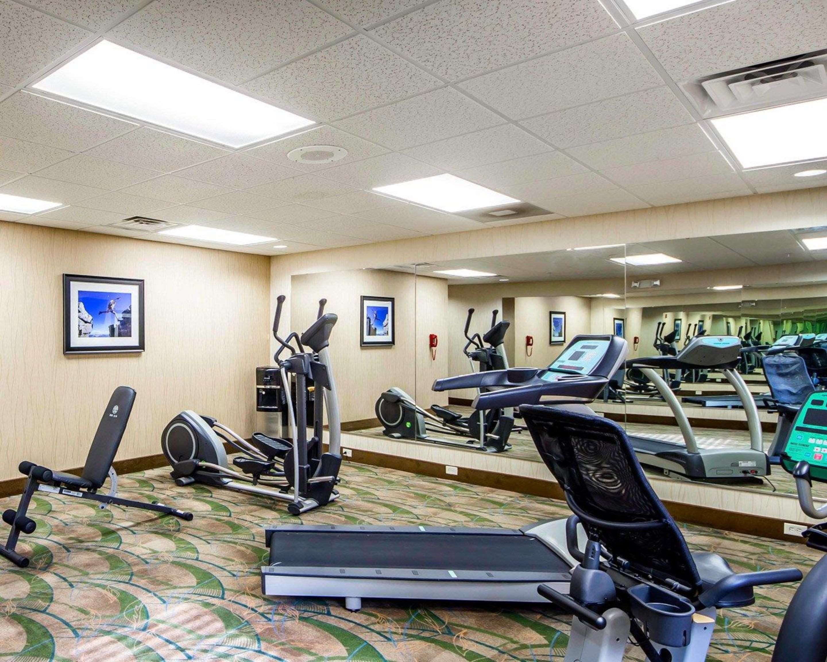 Fitness center with cardio equipment and weights