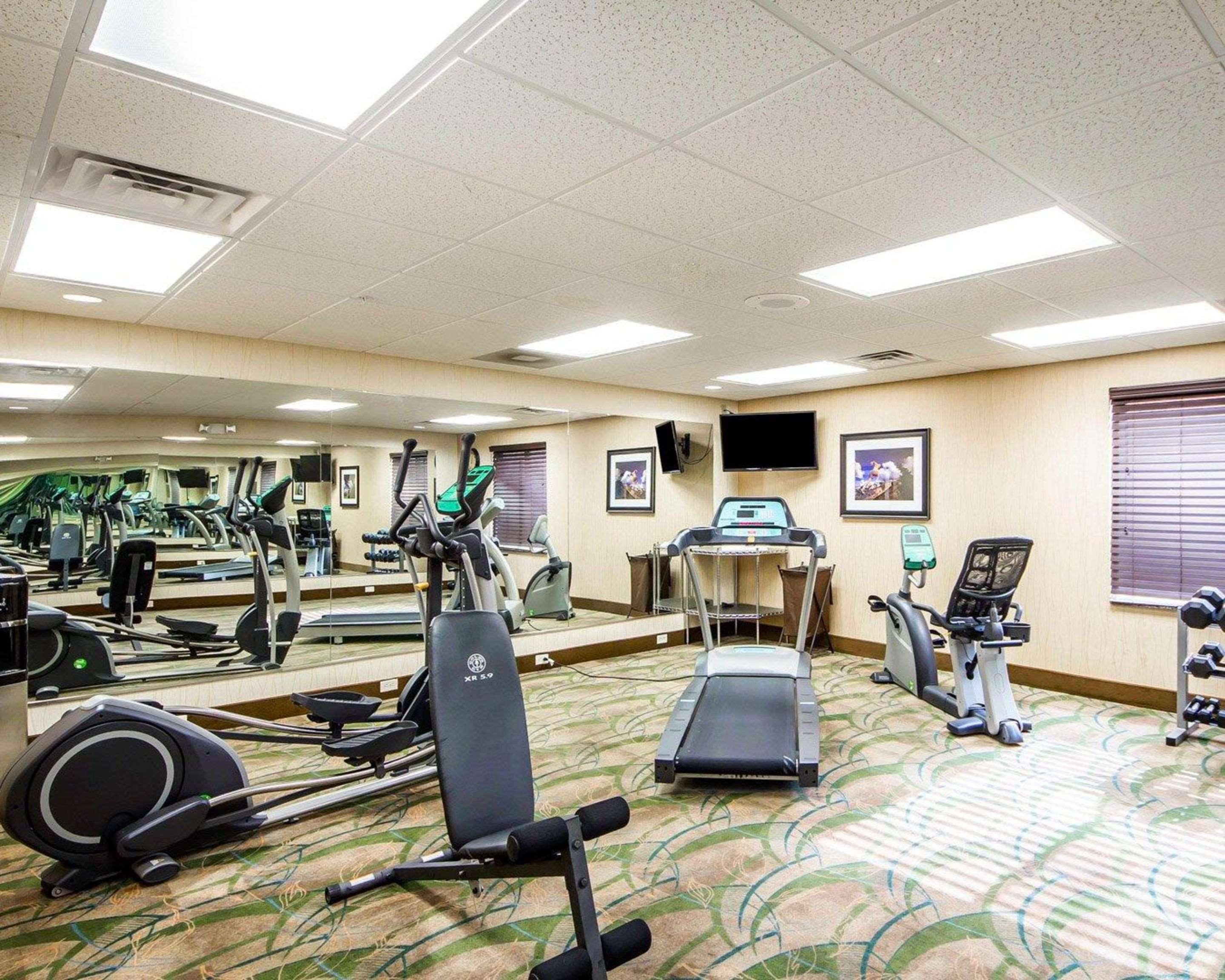 Fitness center with television